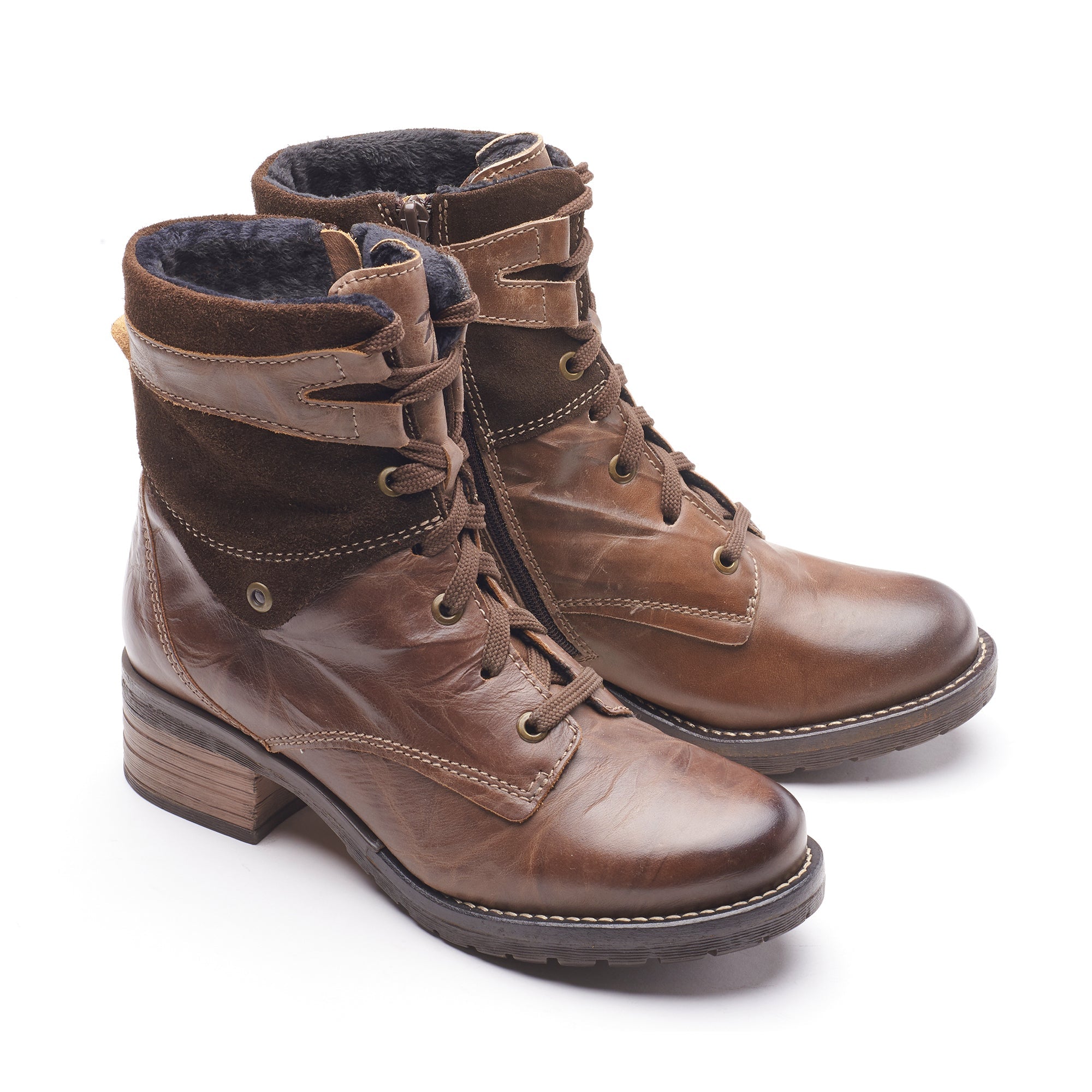 Dromedaris Kara Scrunched Leather & Suede Boot