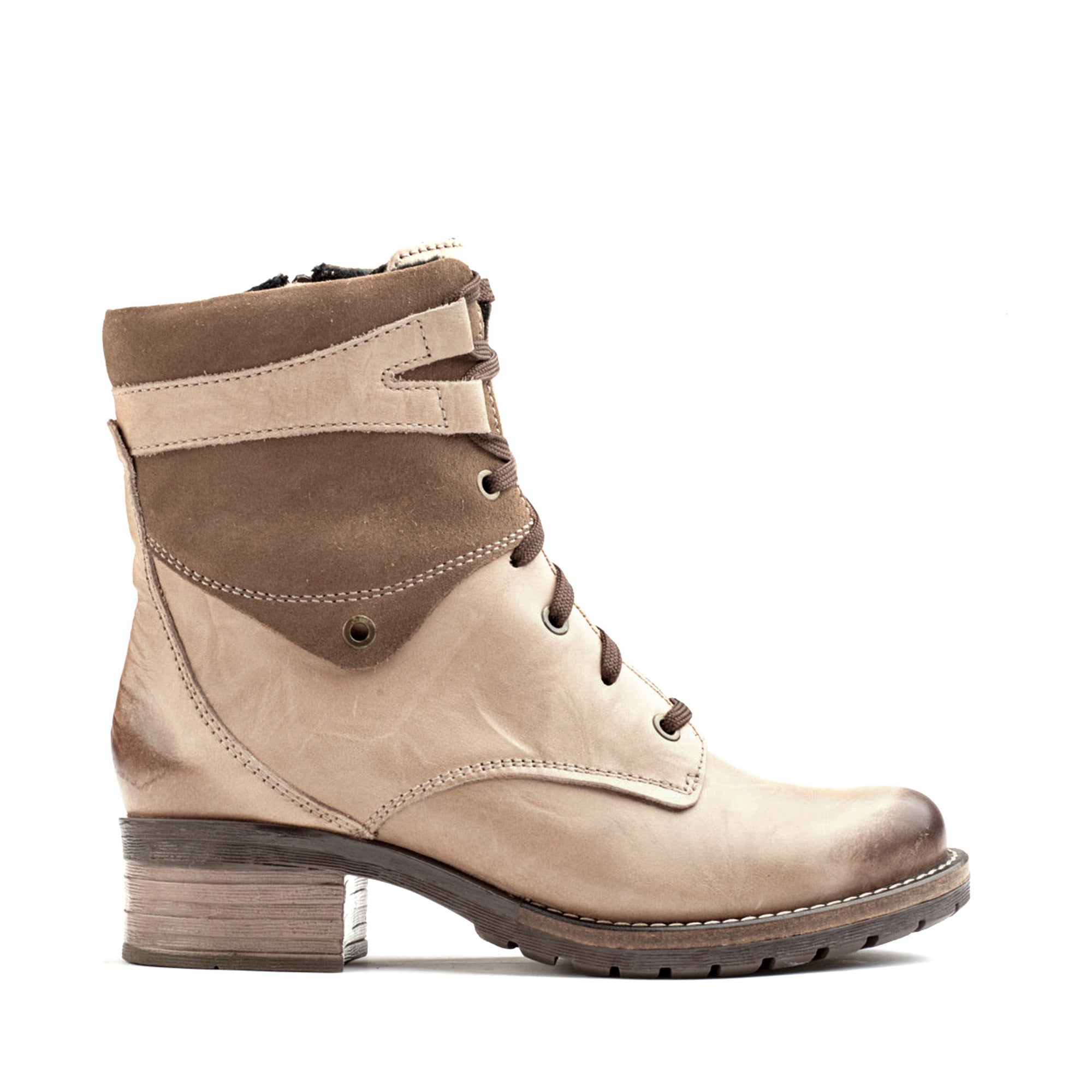 Dromedaris Kara Scrunched Leather & Suede Boot