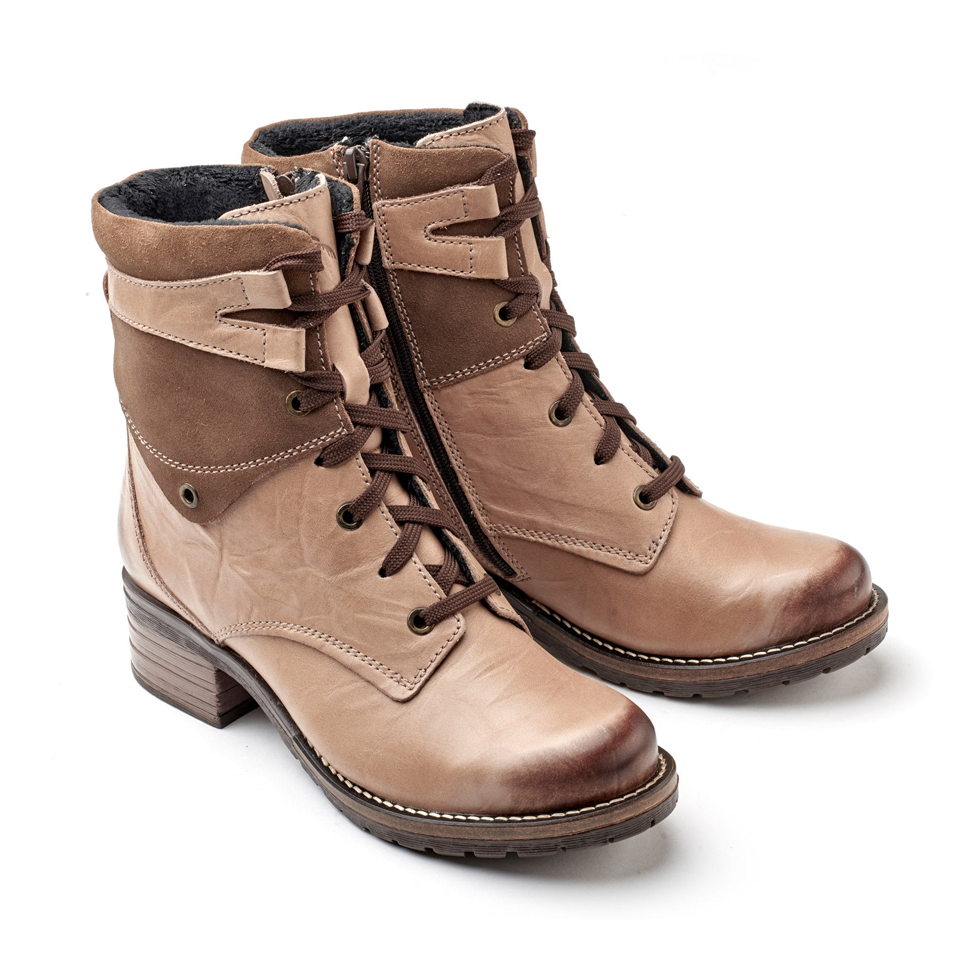 Dromedaris Kara Scrunched Leather & Suede Boot