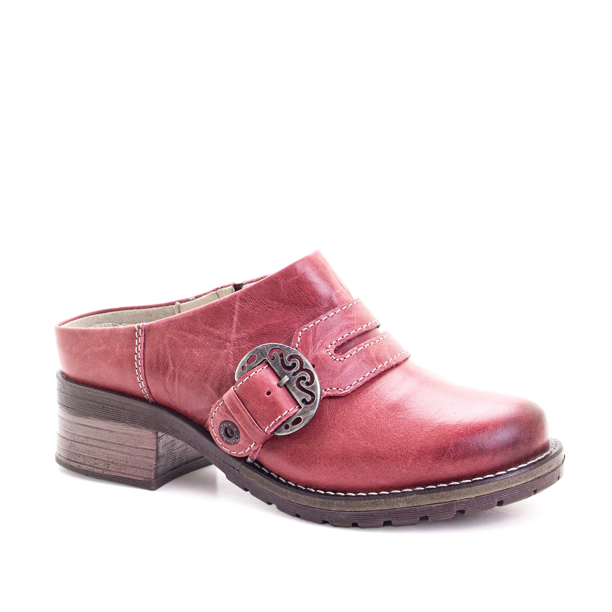 Dromedaris Karina Scrunched Leather Clog Mule