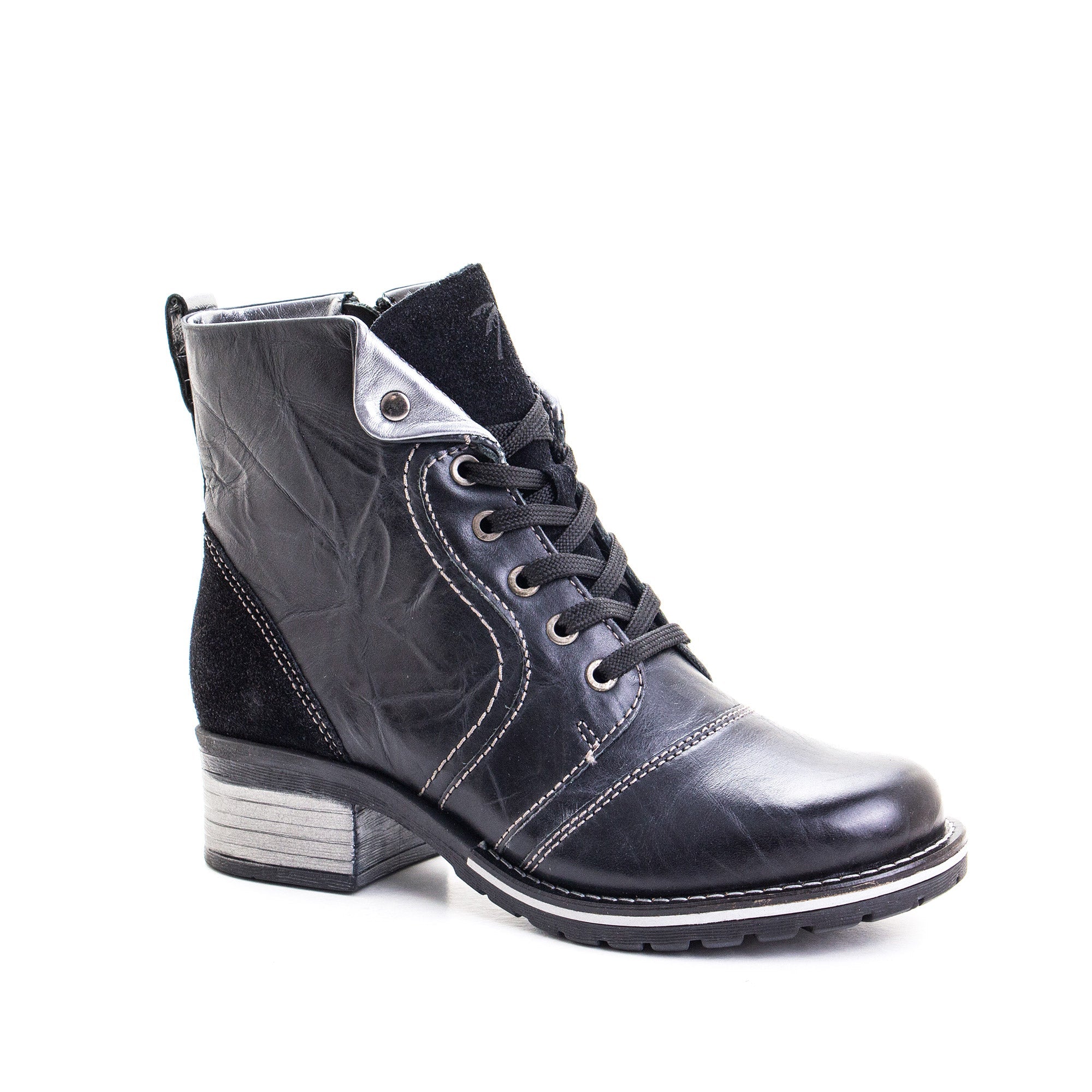 Dromedaris Karissa Scrunched Leather & Suede Boot