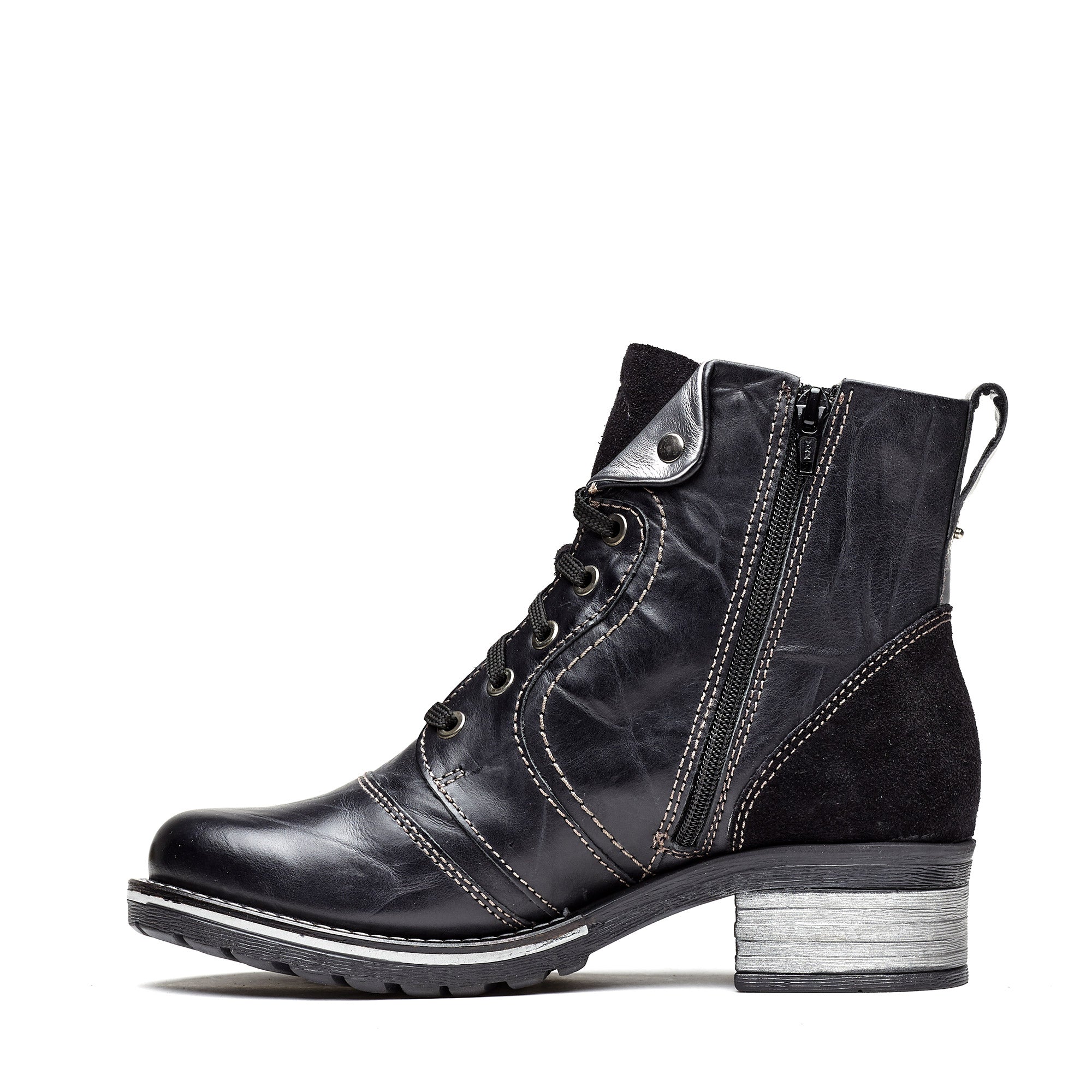 Dromedaris Karissa Scrunched Leather & Suede Boot