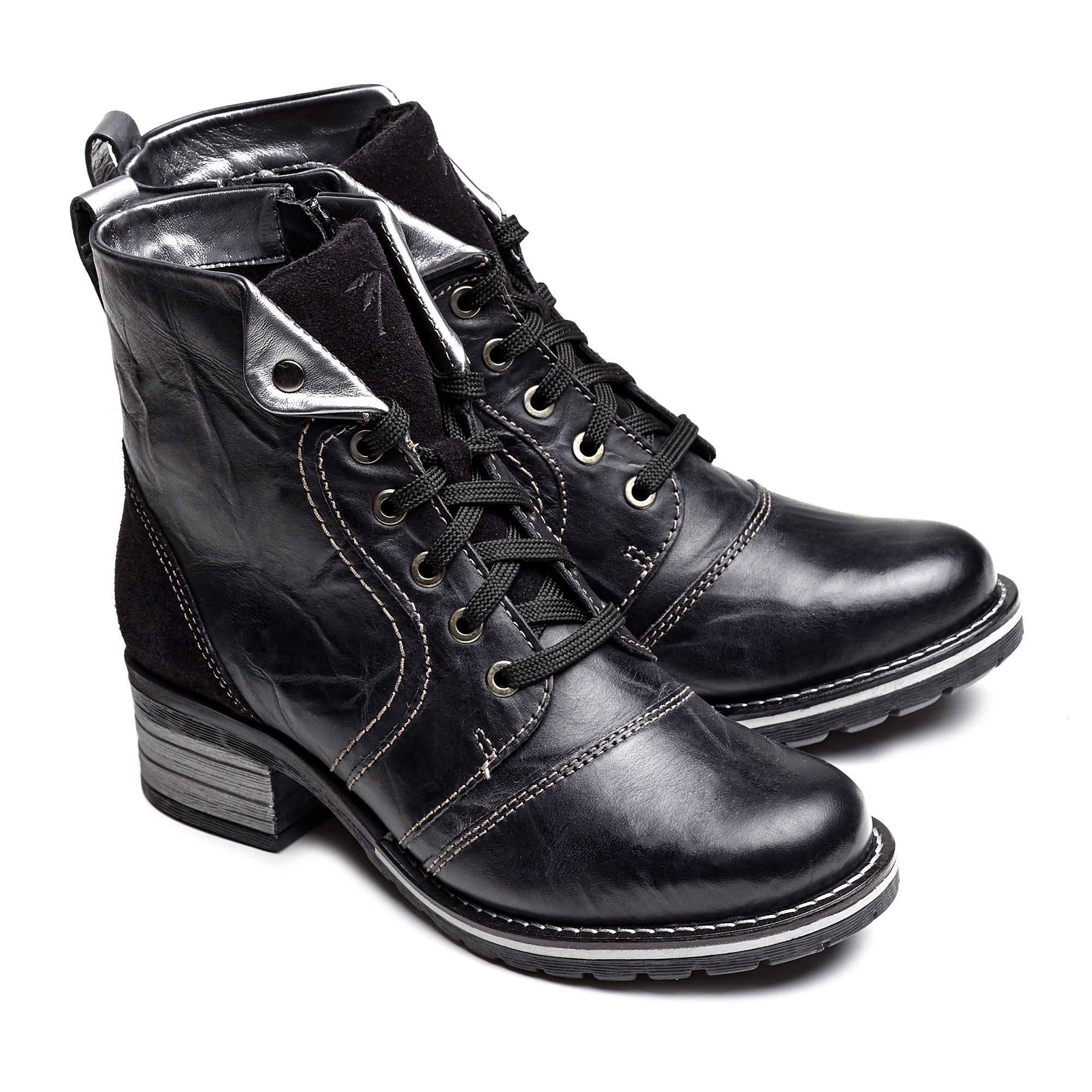 Dromedaris Karissa Scrunched Leather & Suede Boot