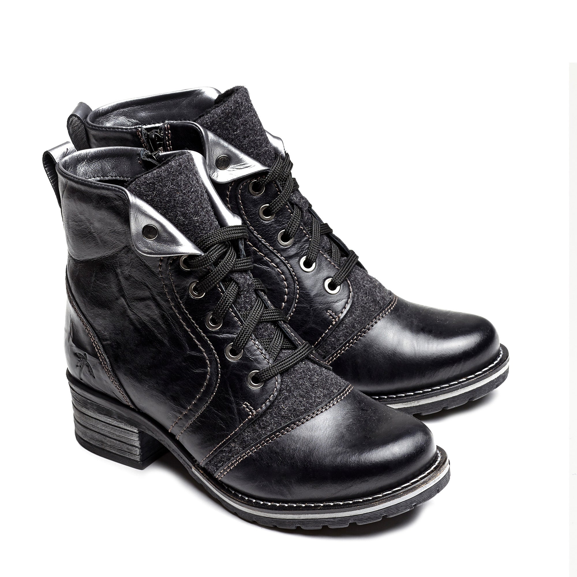 Dromedaris Karissa Burel Scrunched Leather & Suede Boot