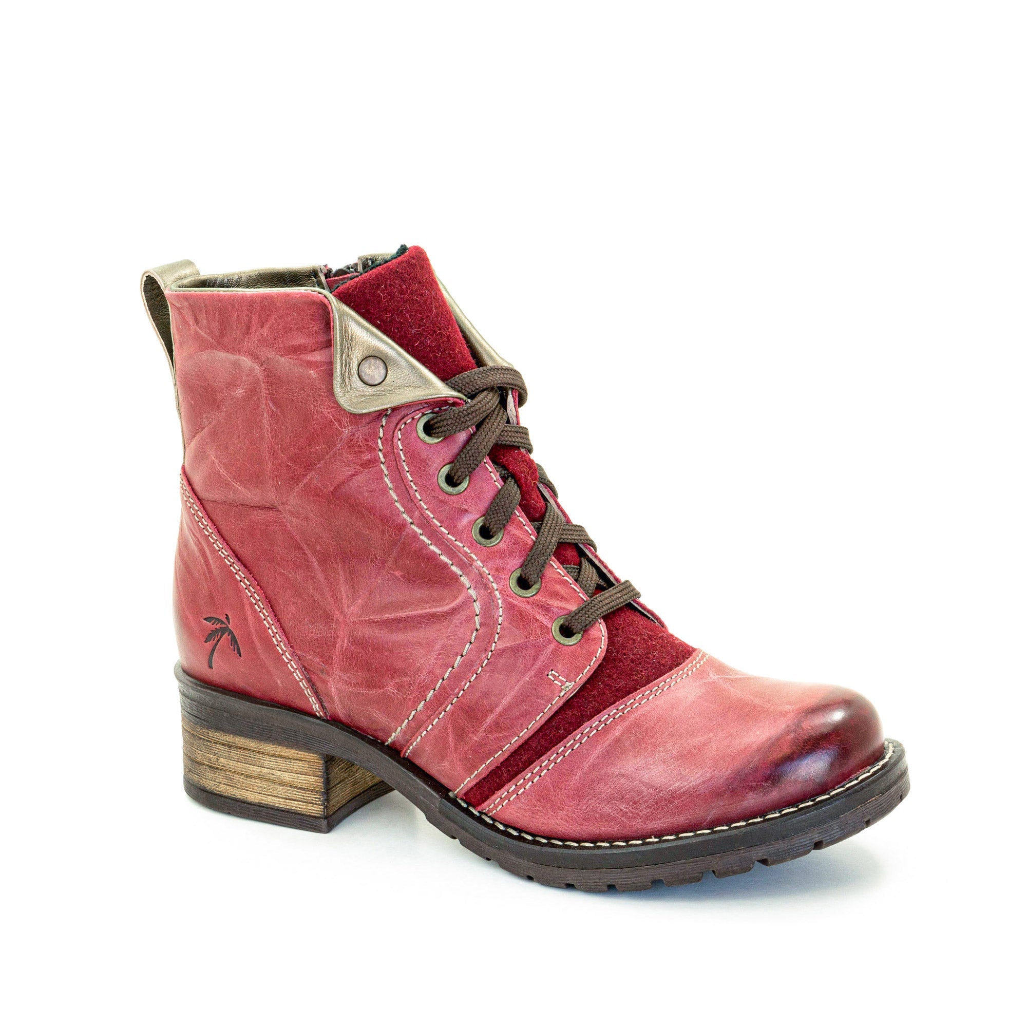 Dromedaris Karissa Burel Scrunched Leather & Suede Boot