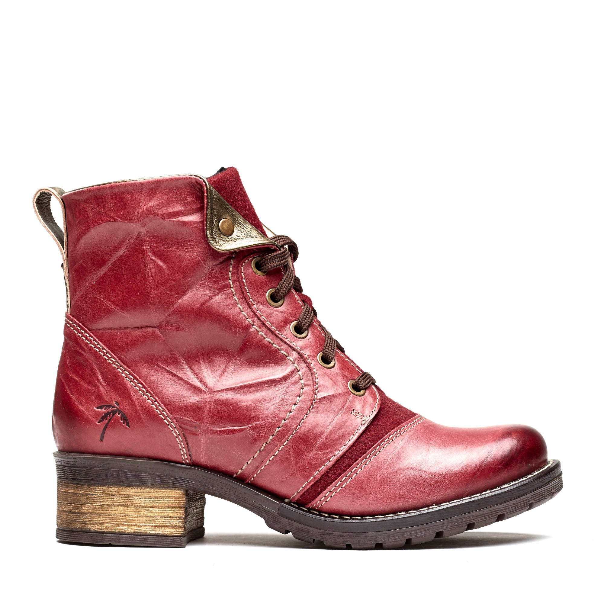 Dromedaris Karissa Burel Scrunched Leather & Suede Boot