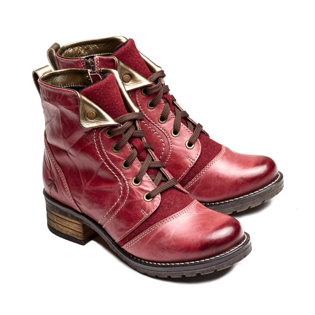 Dromedaris Karissa Burel Scrunched Leather & Suede Boot