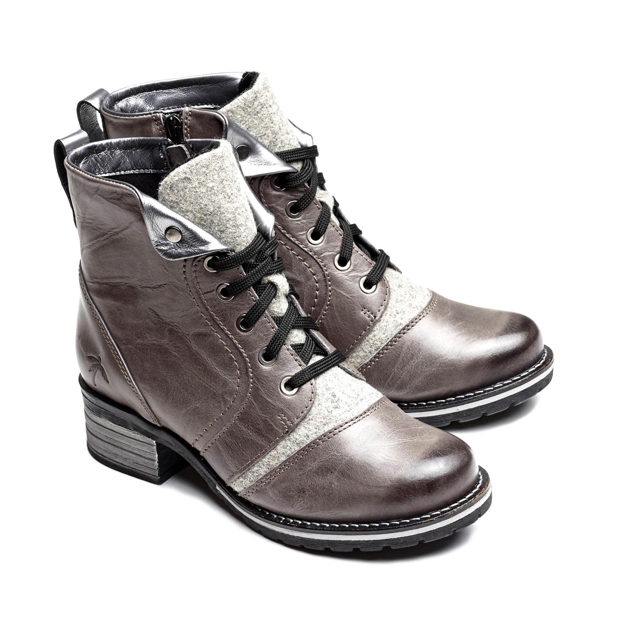 Dromedaris Karissa Burel Scrunched Leather & Suede Boot
