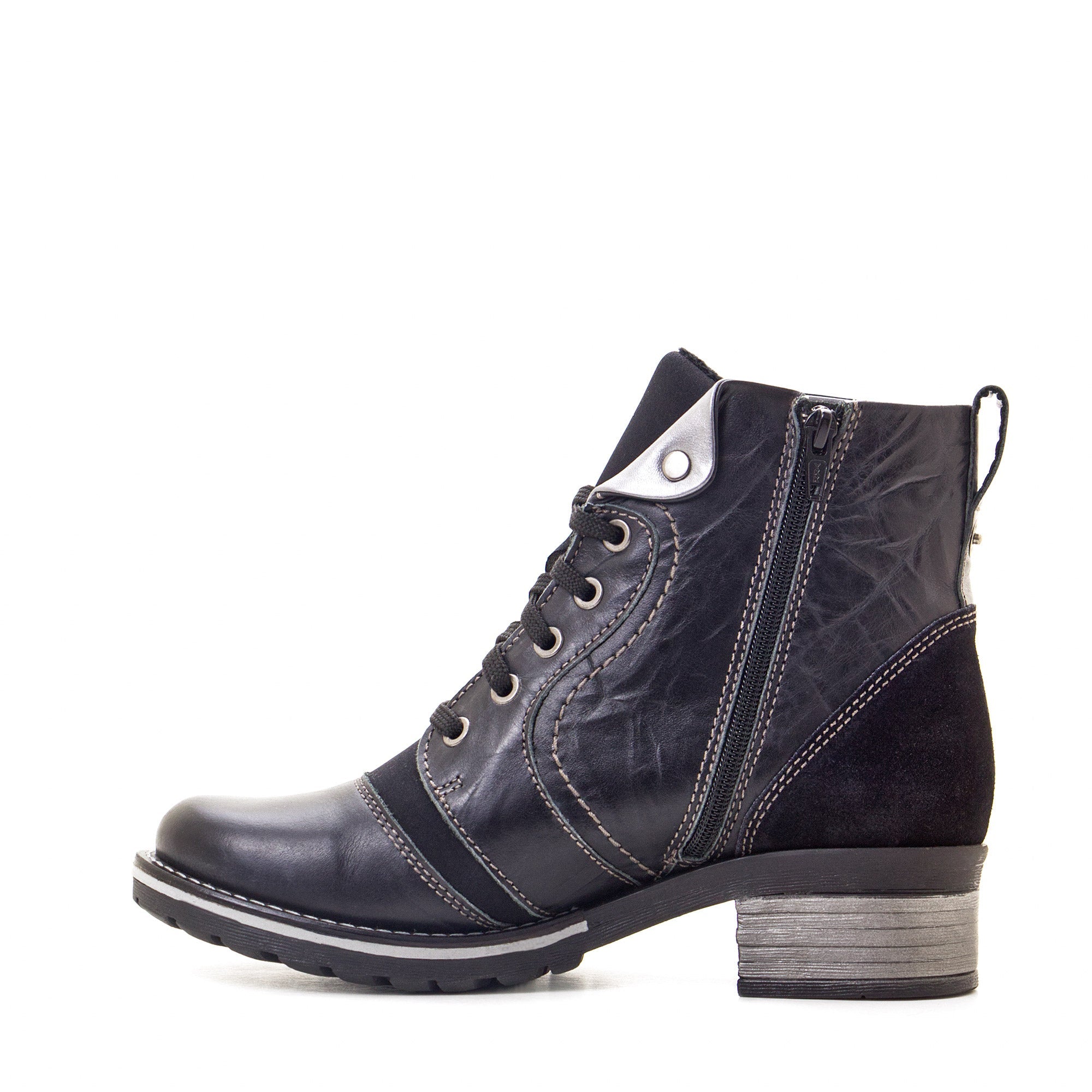 Dromedaris Karissa Scrunched Leather & Neoprene Boot
