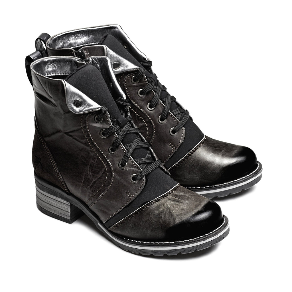Dromedaris Karissa Scrunched Leather & Neoprene Boot