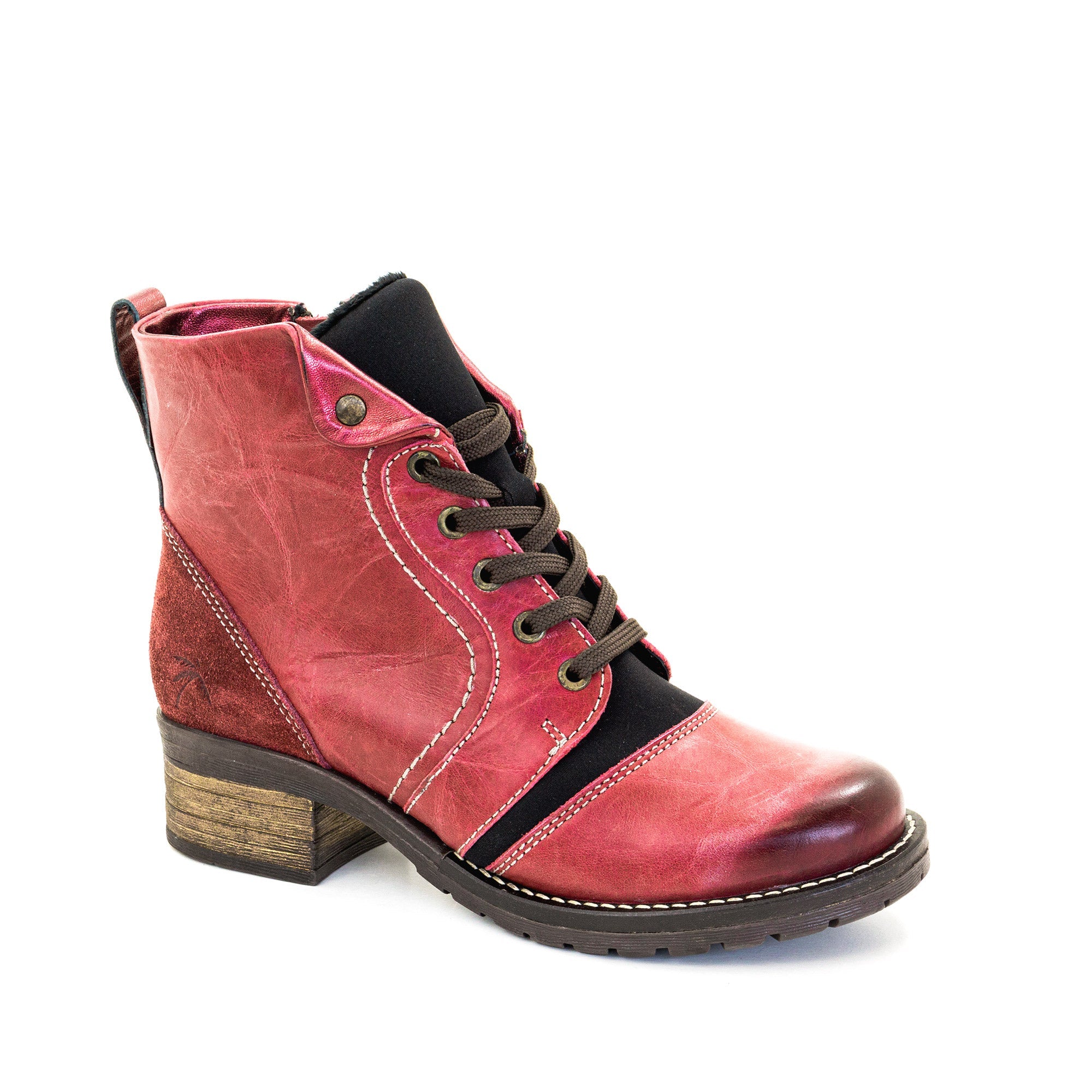 Dromedaris Karissa Scrunched Leather & Neoprene Boot