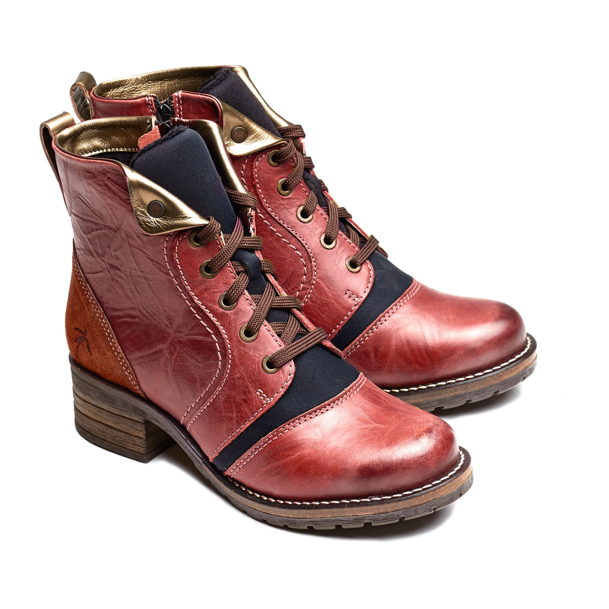 Dromedaris Karissa Scrunched Leather & Neoprene Boot