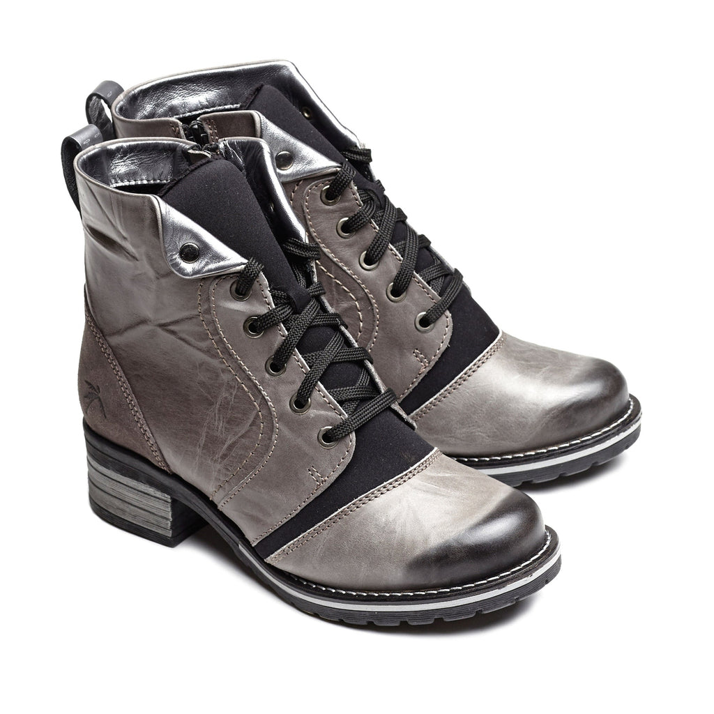 Dromedaris Karissa Scrunched Leather & Neoprene Boot
