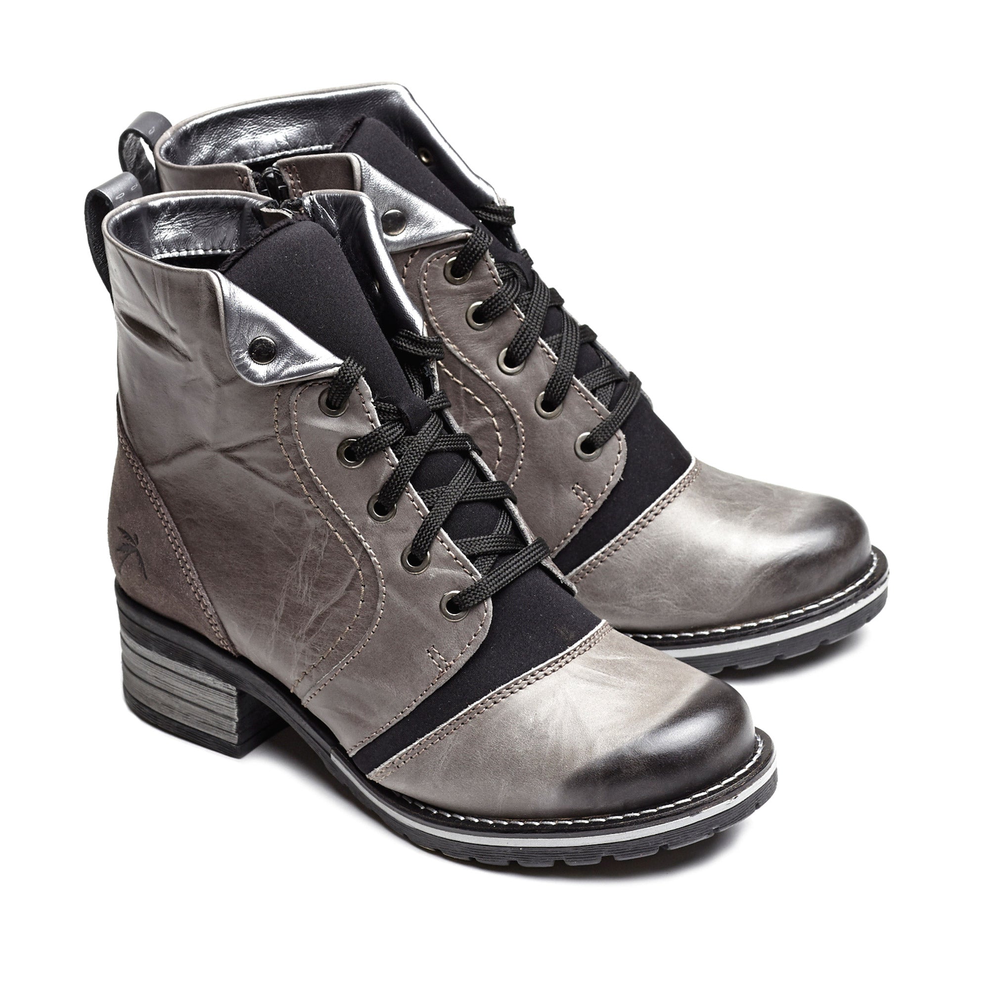 Dromedaris Karissa Scrunched Leather & Neoprene Boot