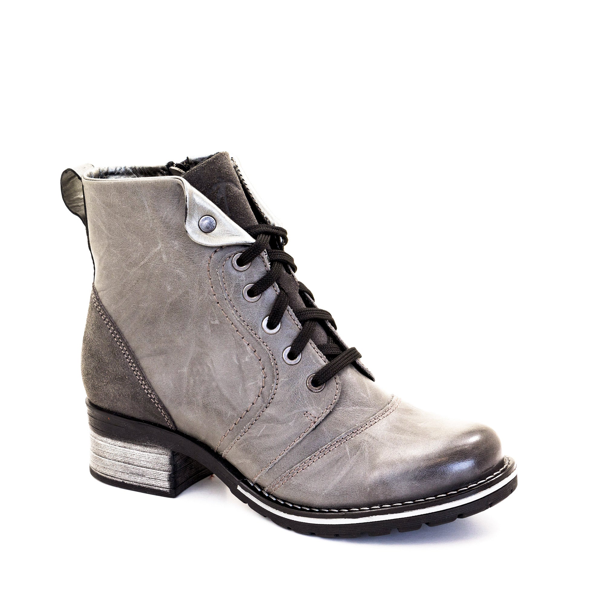 Dromedaris Karissa Scrunched Leather & Suede Boot