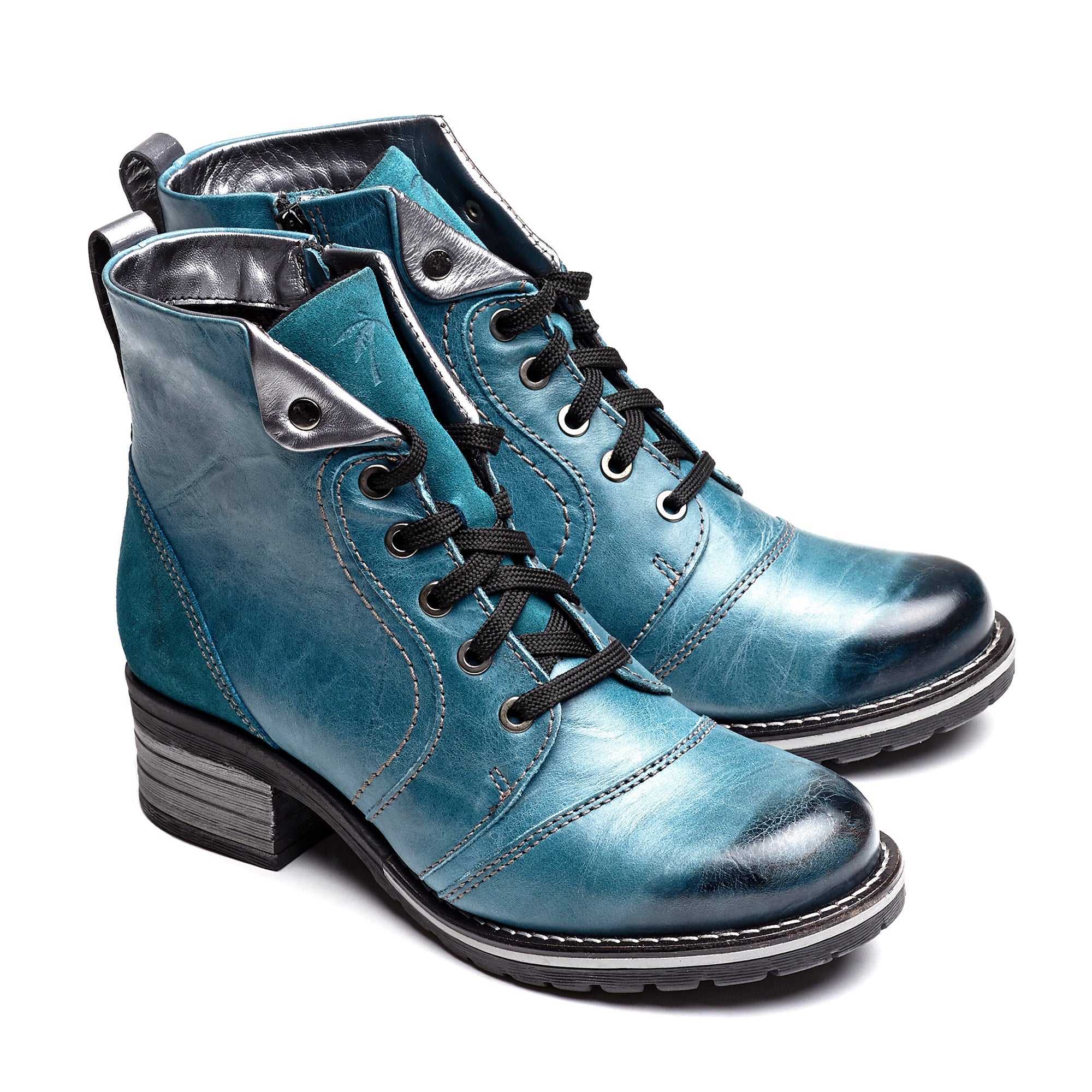 Dromedaris Karissa Scrunched Leather & Suede Boot