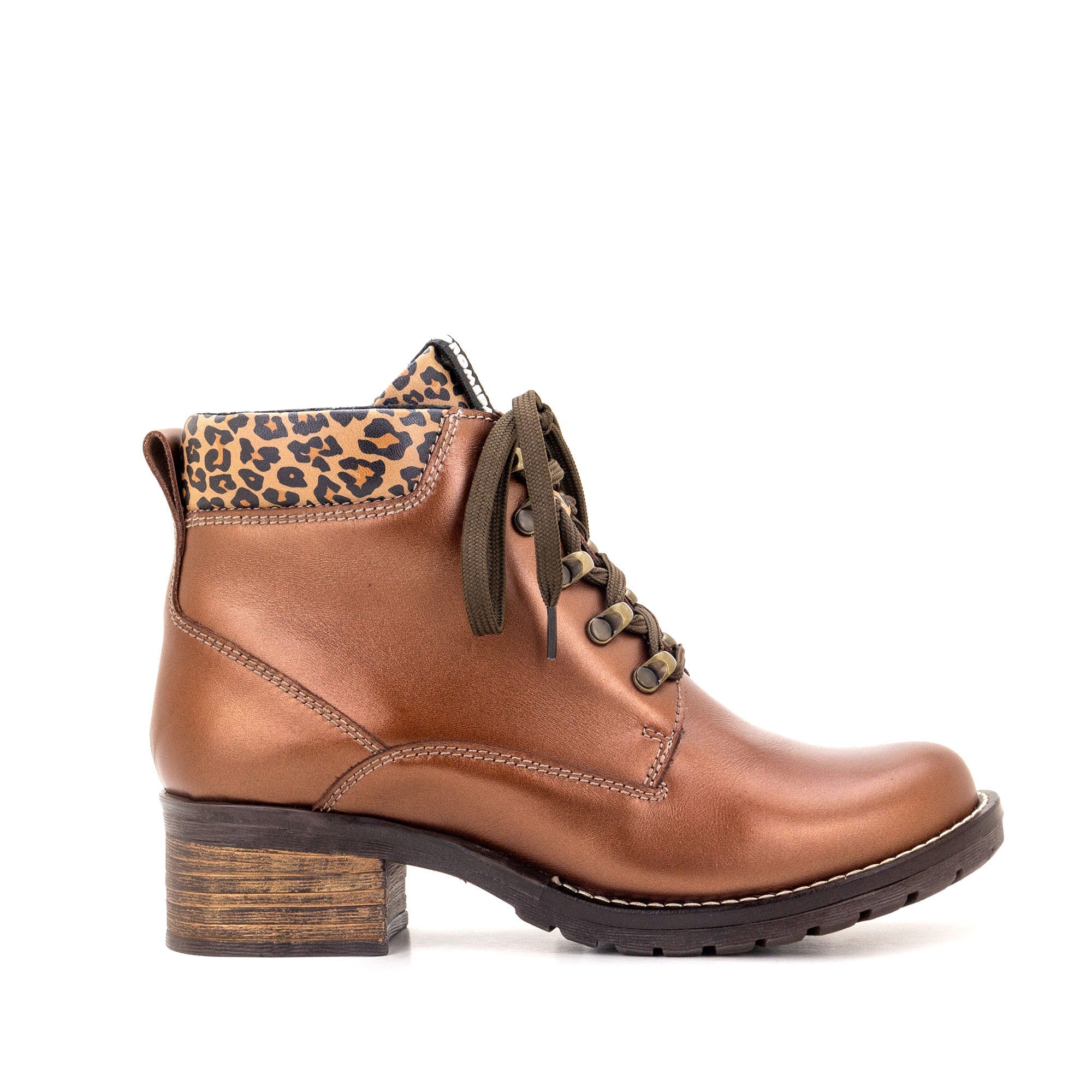 Dromedaris Karolina Metallic Leather Lace-Up Bootie