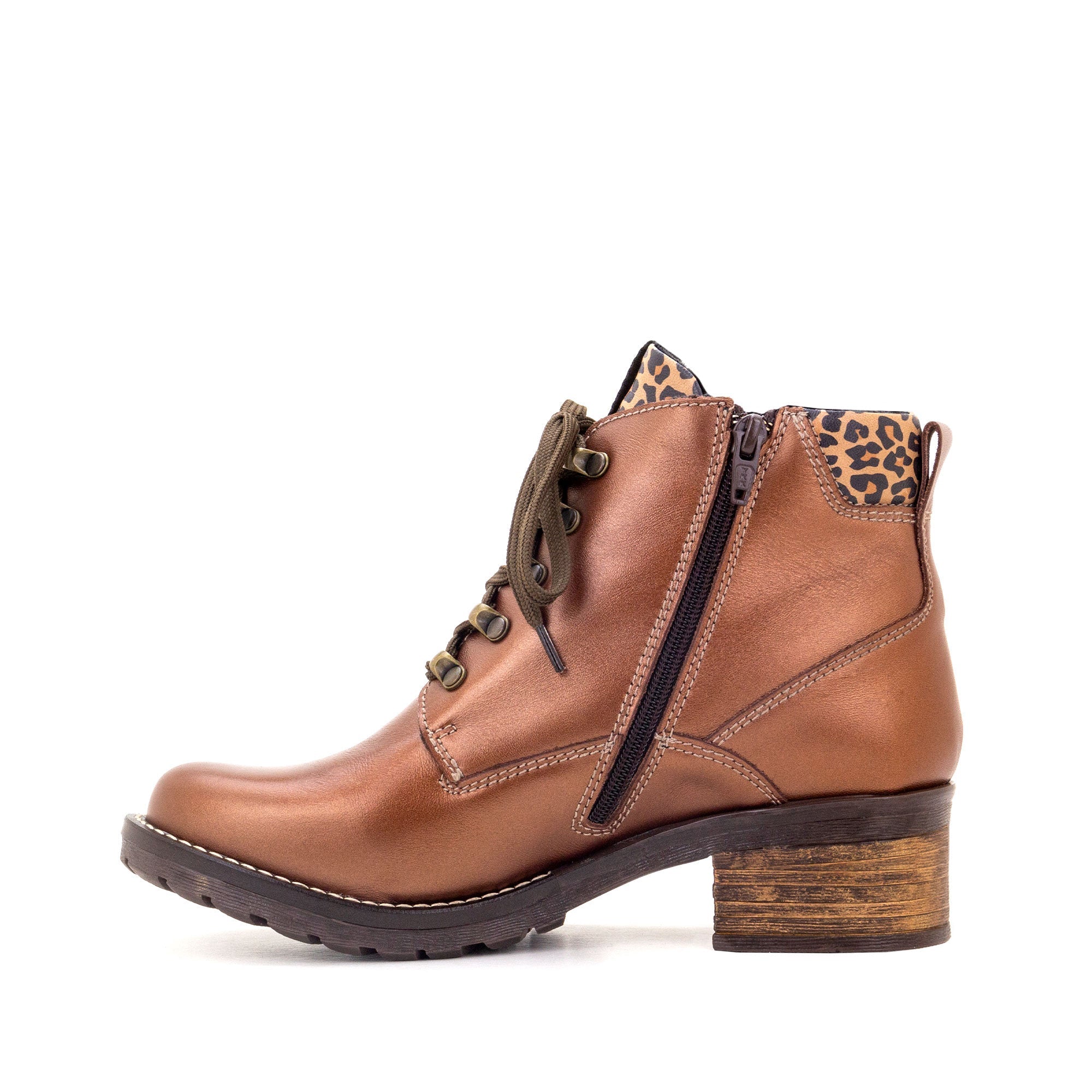 Dromedaris Karolina Metallic Leather Lace-Up Bootie