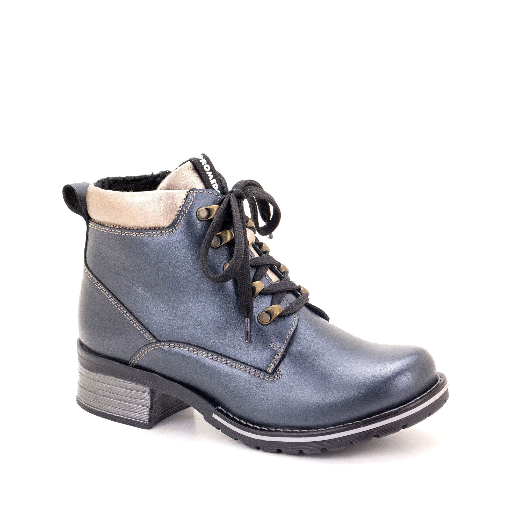 Dromedaris Karolina Metallic Leather Lace-Up Bootie