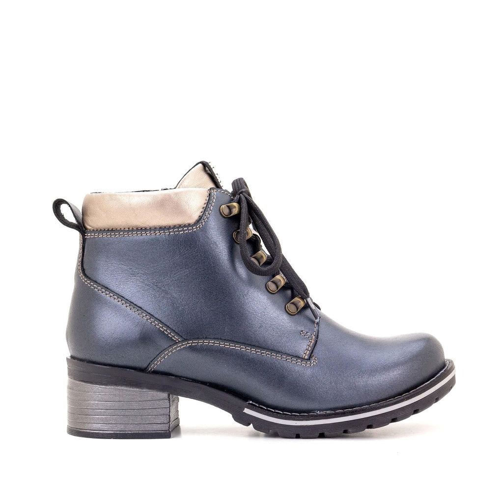 Dromedaris Karolina Metallic Leather Lace-Up Bootie