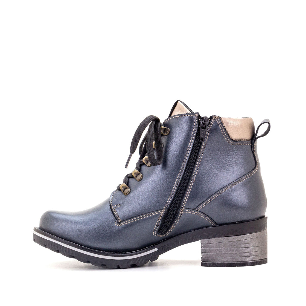Dromedaris Karolina Metallic Leather Lace-Up Bootie