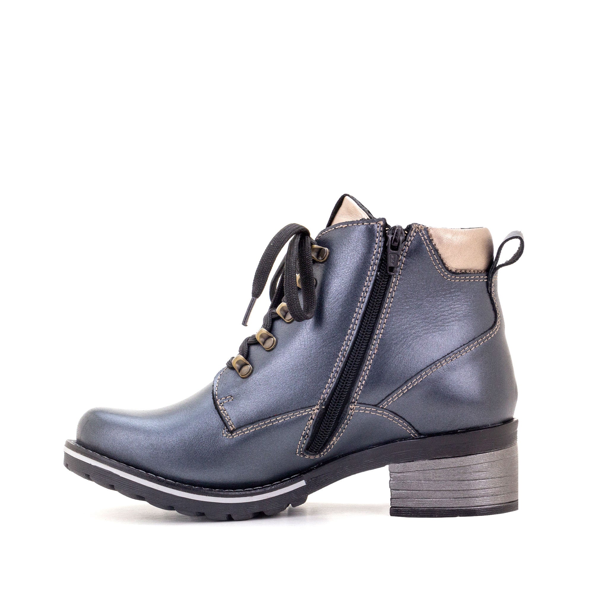 Dromedaris Karolina Metallic Leather Lace-Up Bootie