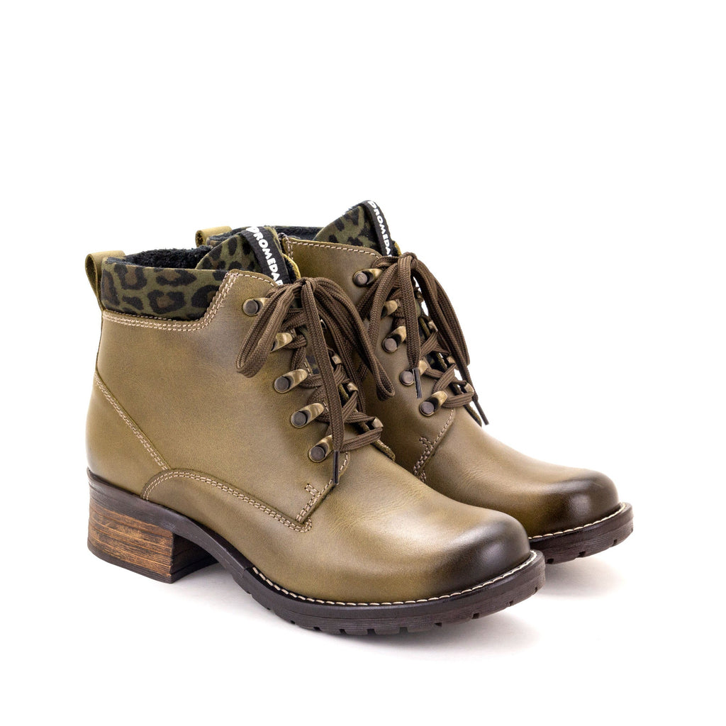 Dromedaris Karolina Metallic Leather Lace-Up Bootie