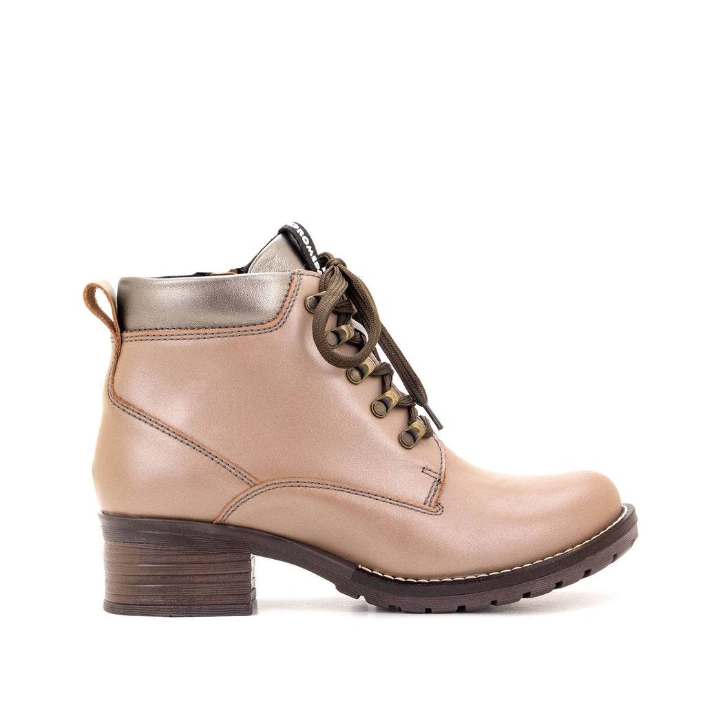 Dromedaris Karolina Metallic Leather Lace-Up Bootie