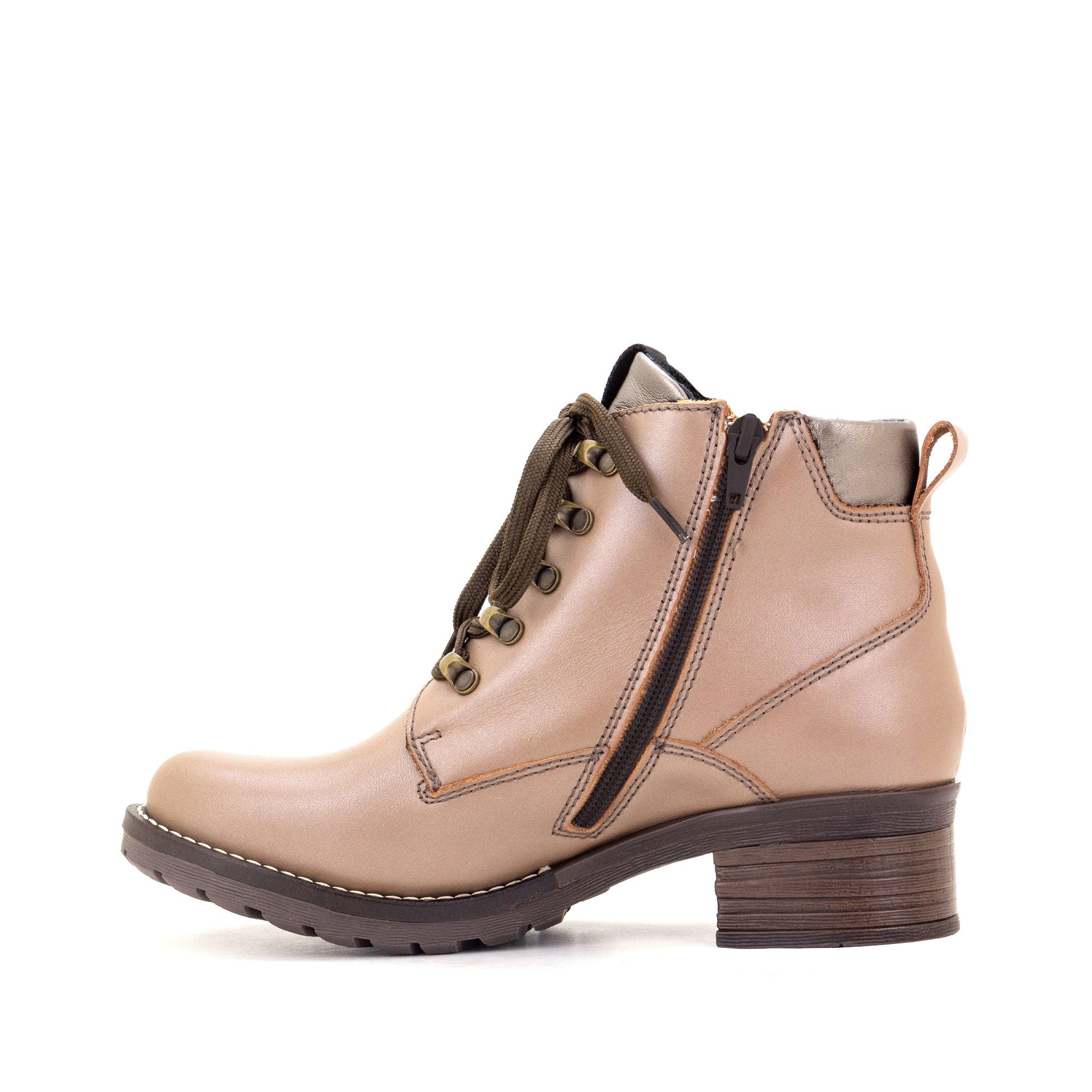 Dromedaris Karolina Metallic Leather Lace-Up Bootie