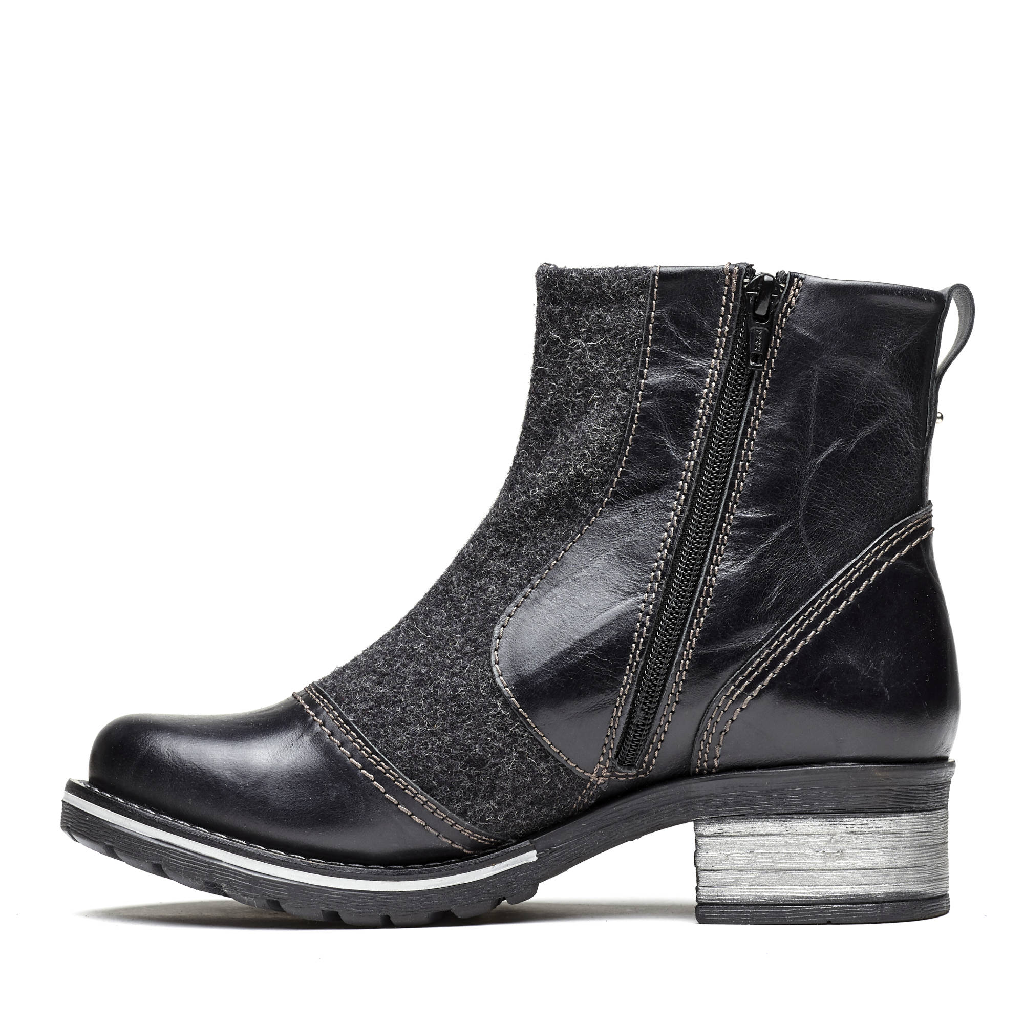 Dromedaris Kassia Leather & Burel Wool Boot