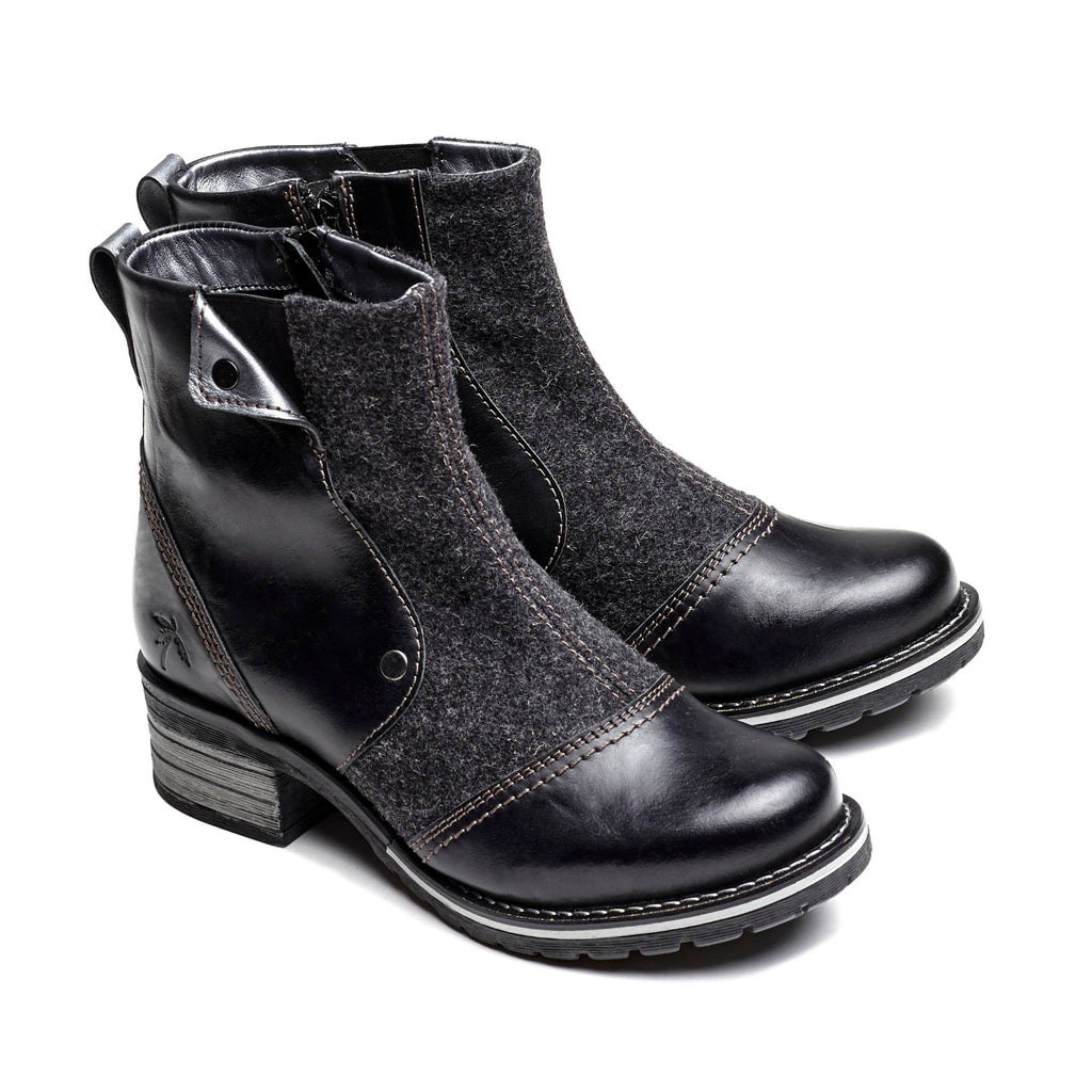 Dromedaris Kassia Leather & Burel Wool Boot