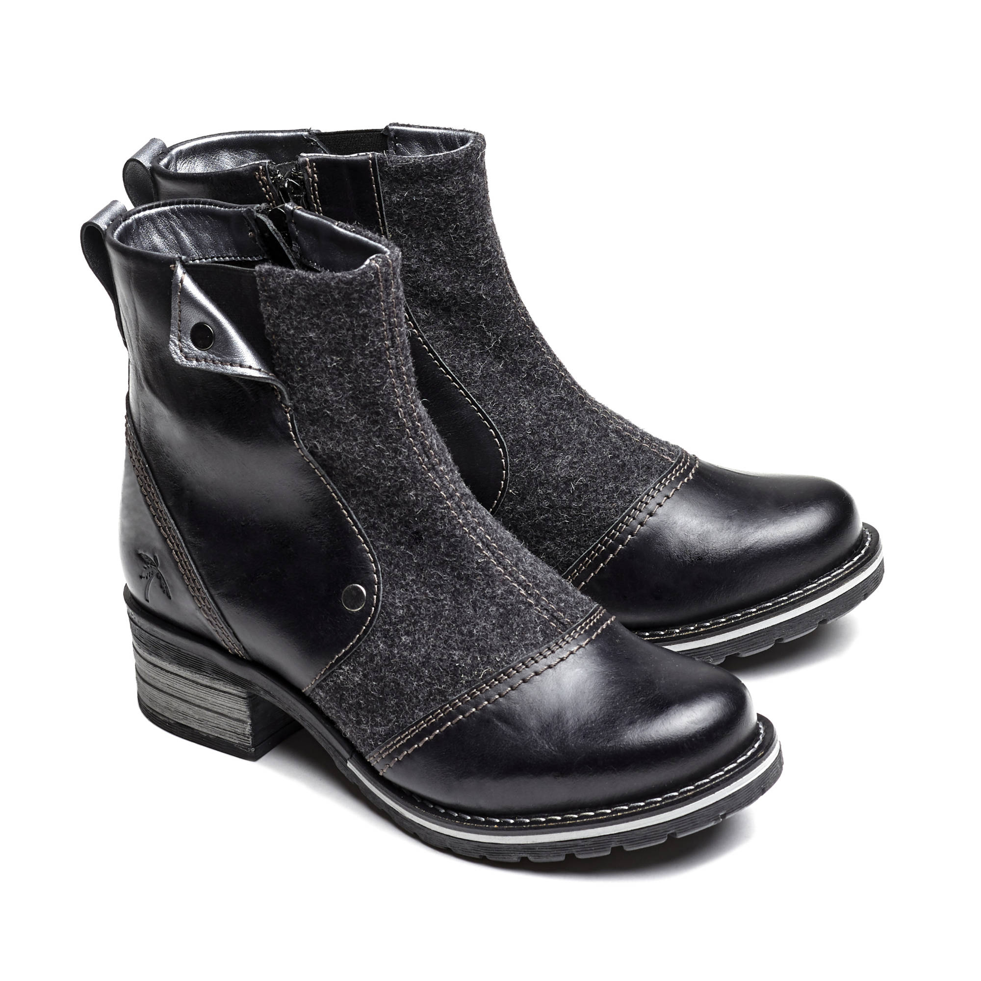 Dromedaris Kassia Leather & Burel Wool Boot