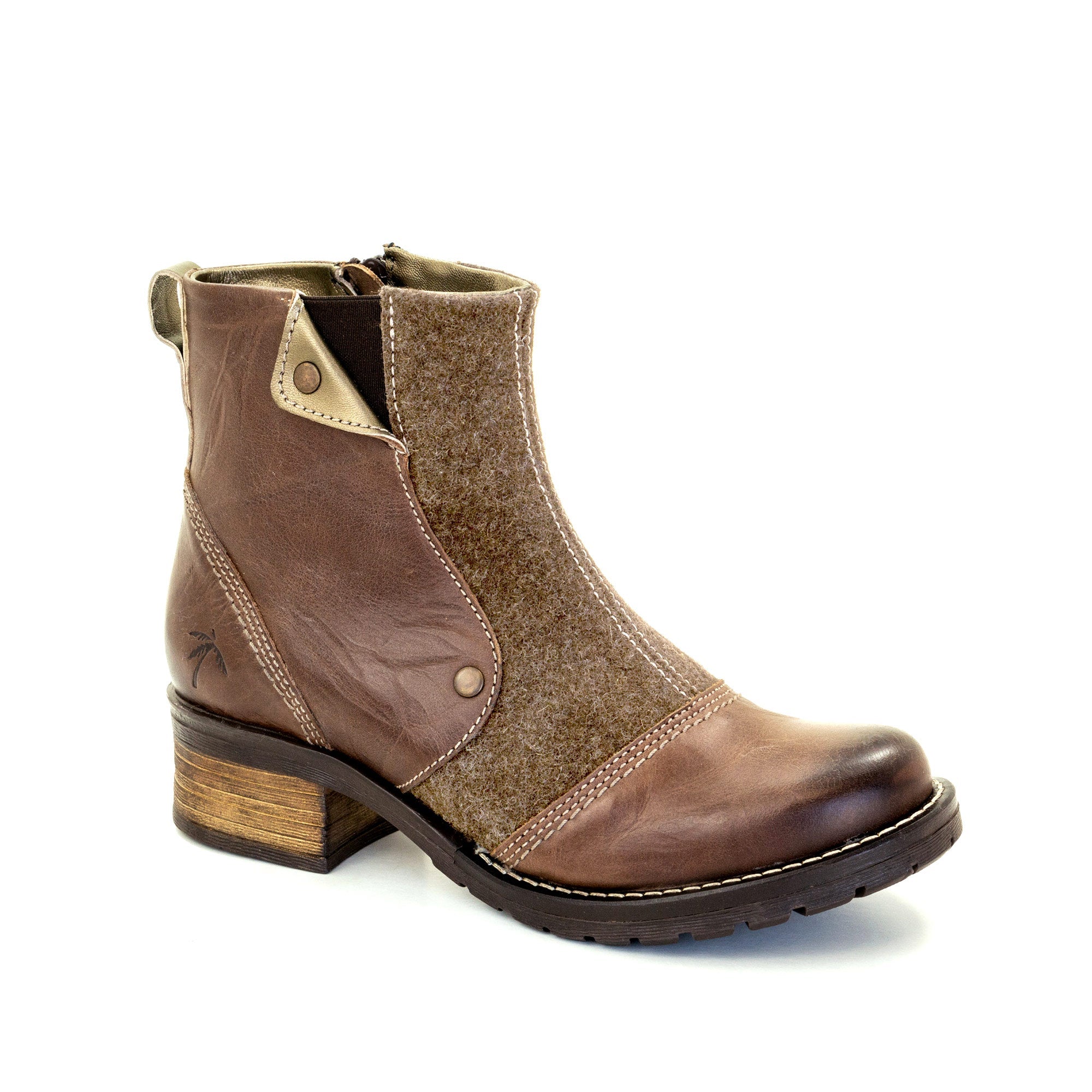 Dromedaris Kassia Leather & Burel Wool Boot