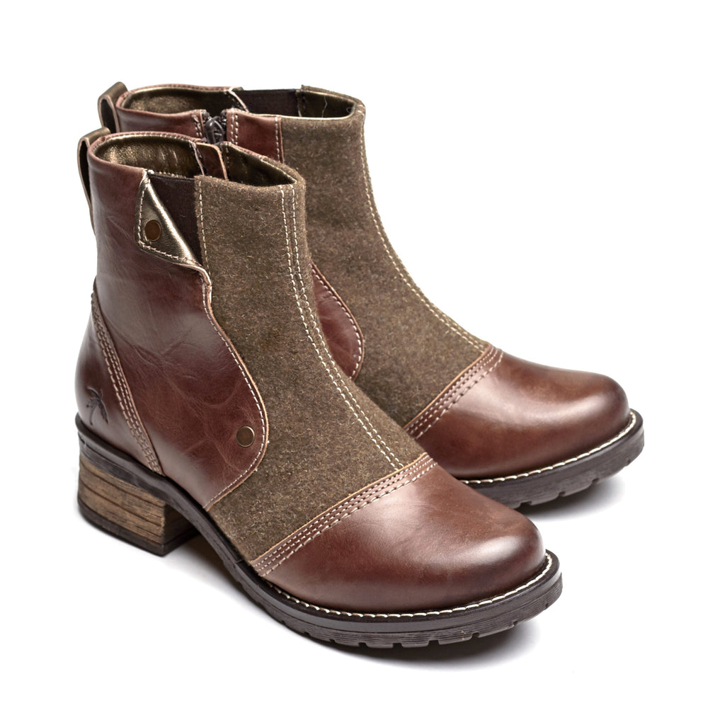 Dromedaris Kassia Leather & Burel Wool Boot