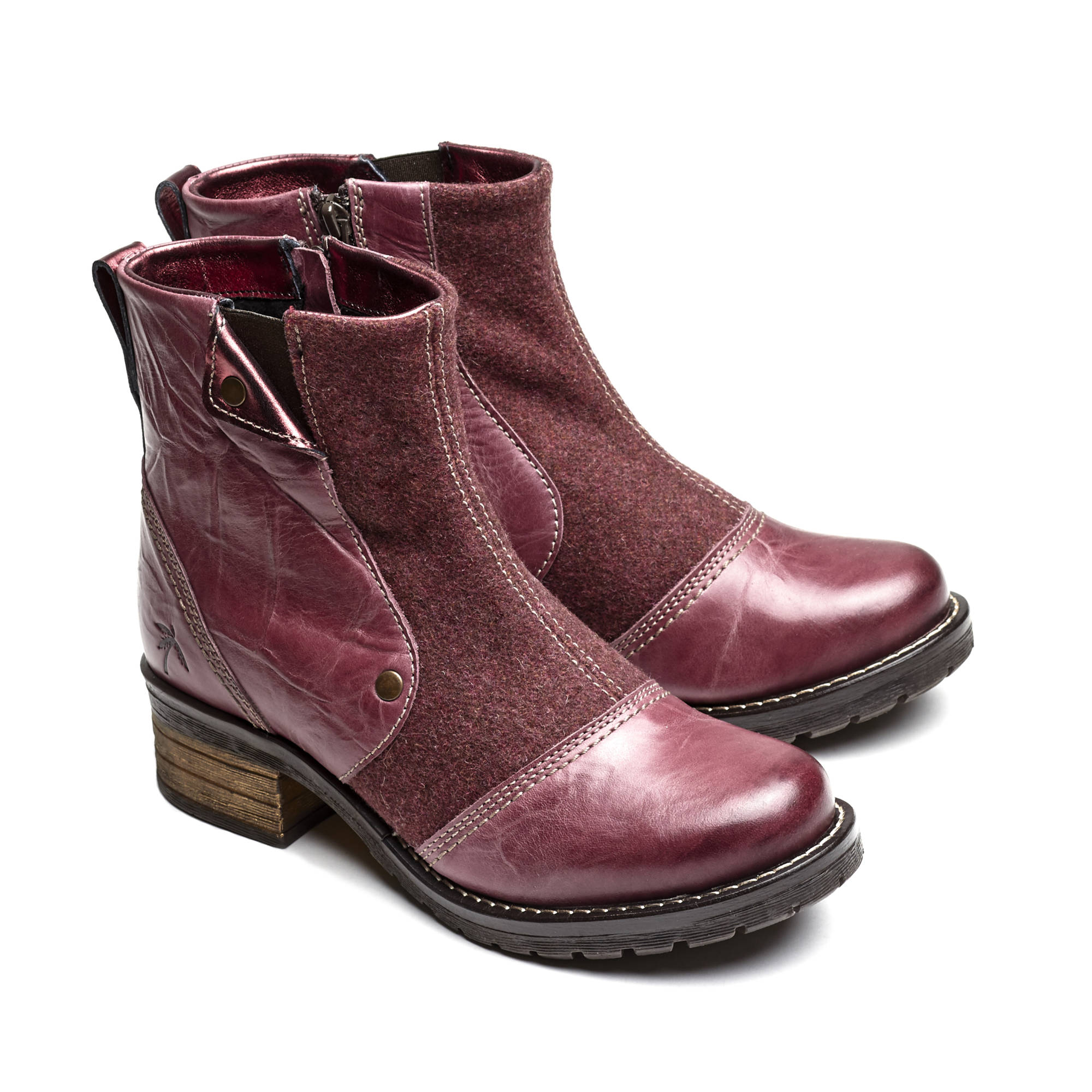 Dromedaris Kassia Leather & Burel Wool Boot