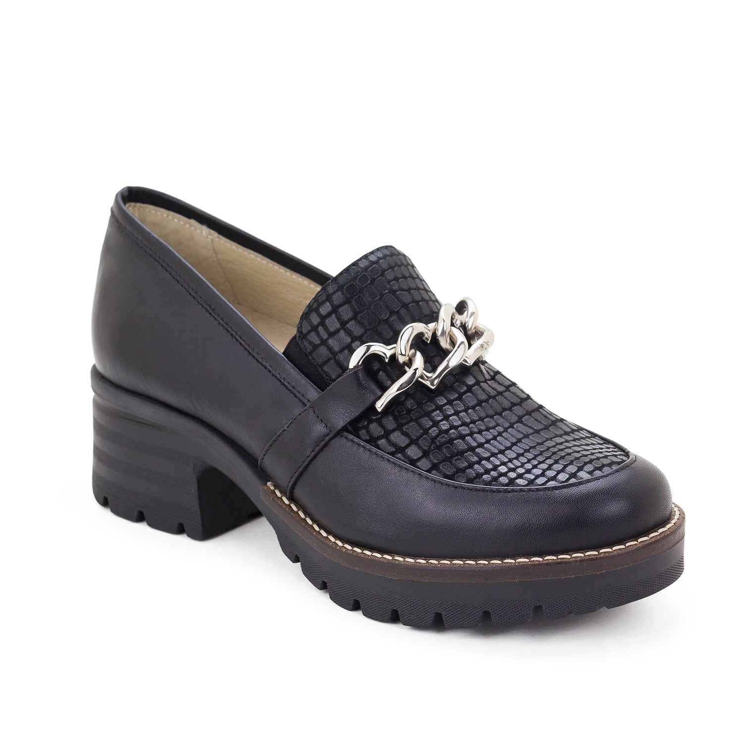 Dromedaris Kella Leather Platform Loafers