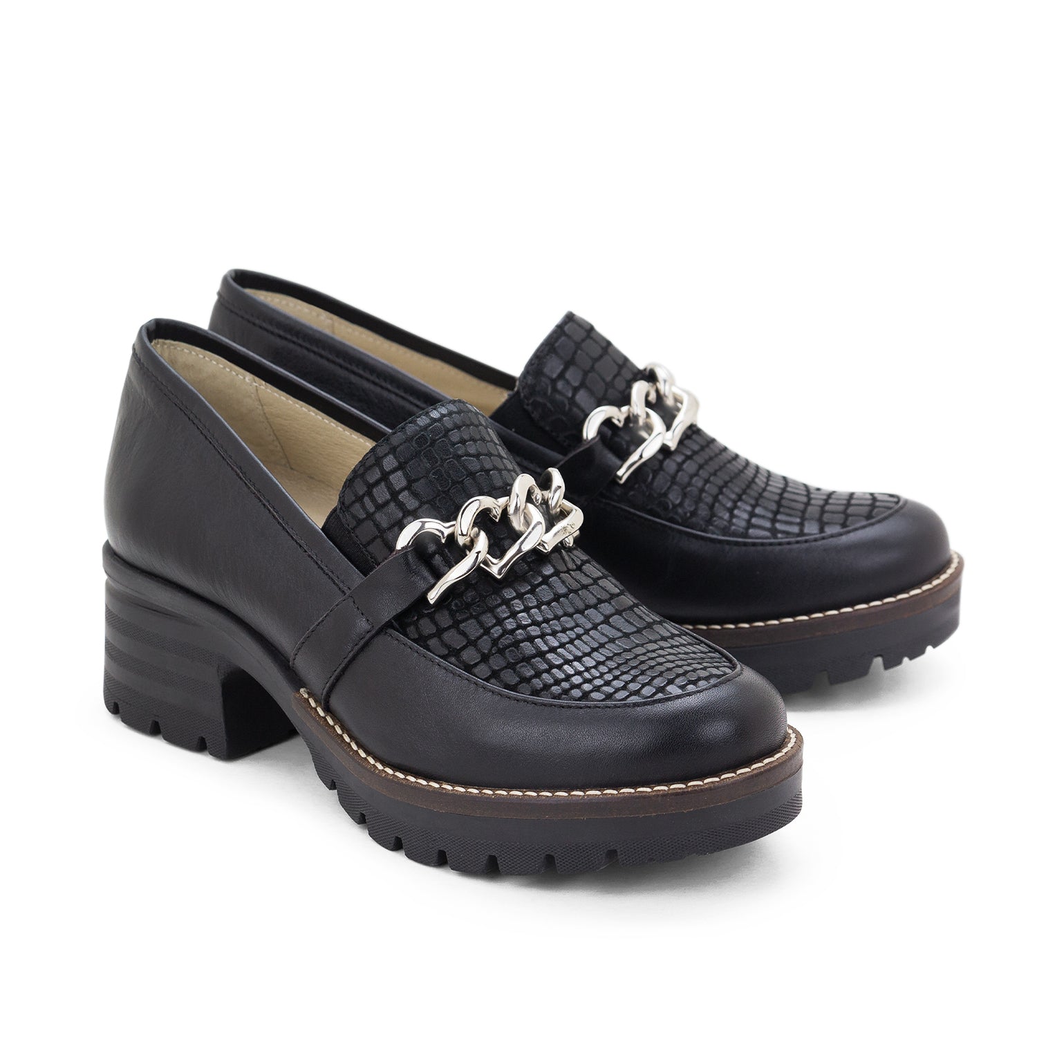 Dromedaris Kella Leather Platform Loafers