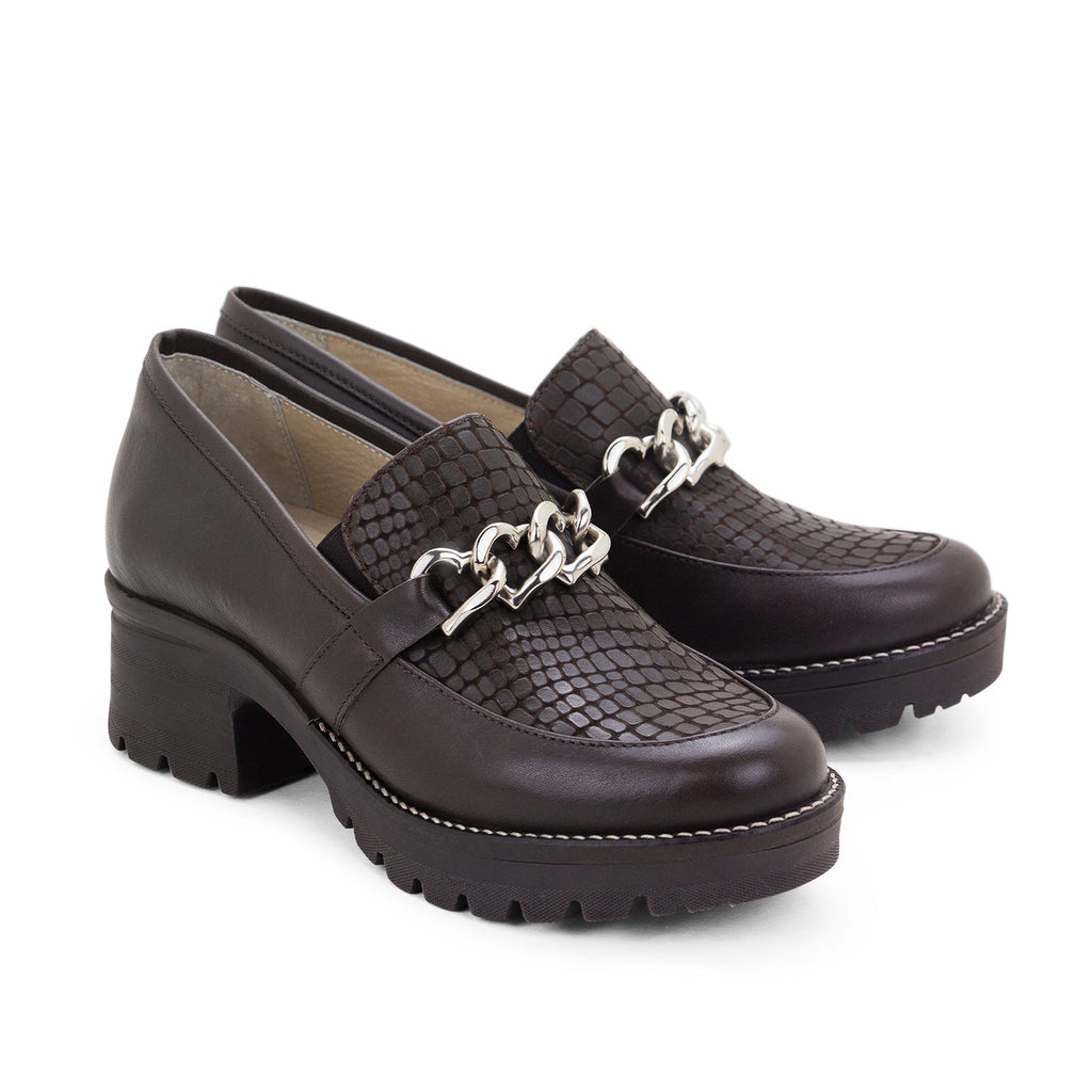 Dromedaris Kella Leather Platform Loafers