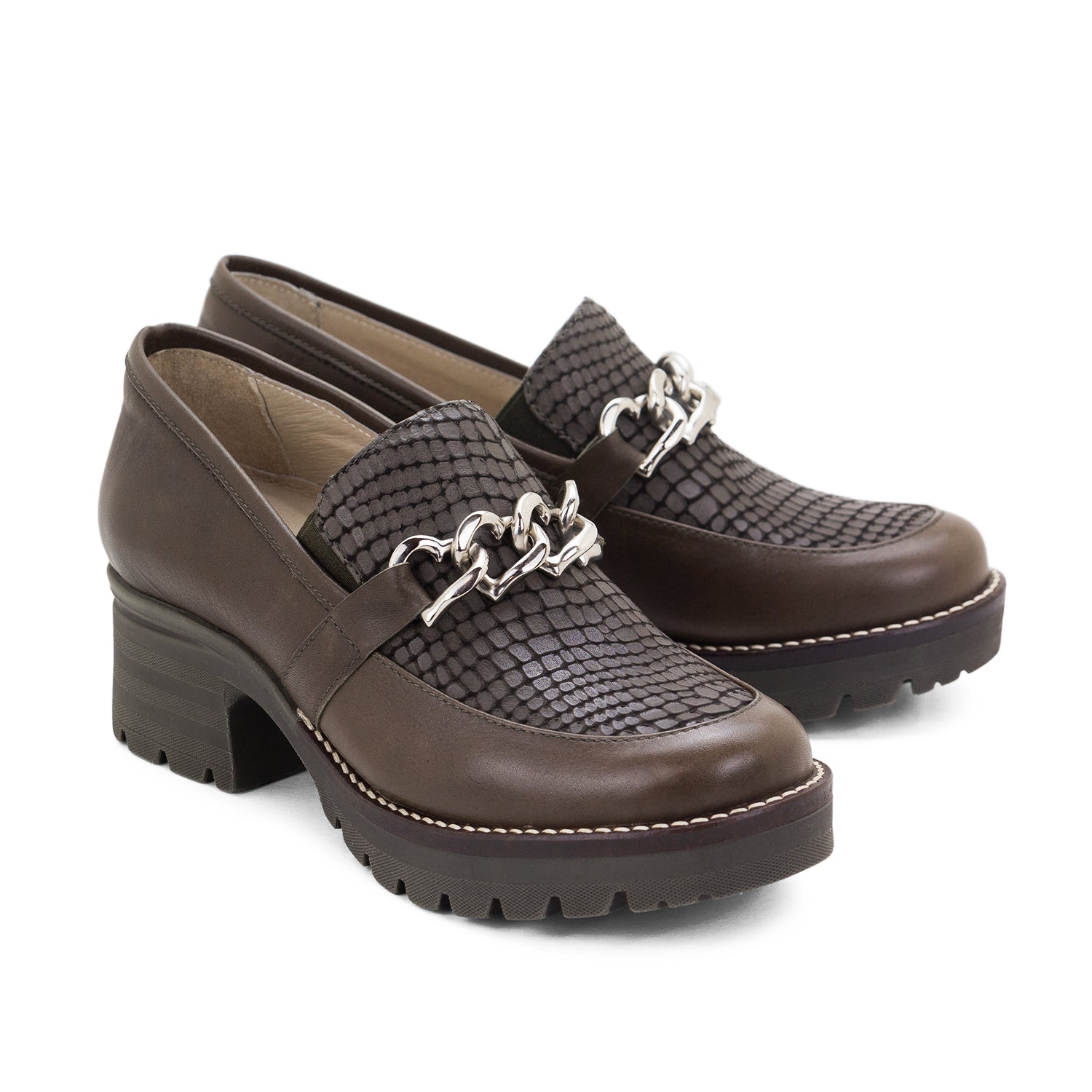 Dromedaris Kella Leather Platform Loafers