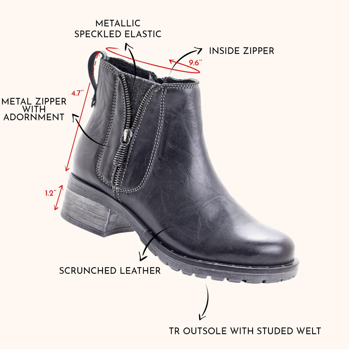 Dromedaris Kelyn Scrunched Leather Bootie