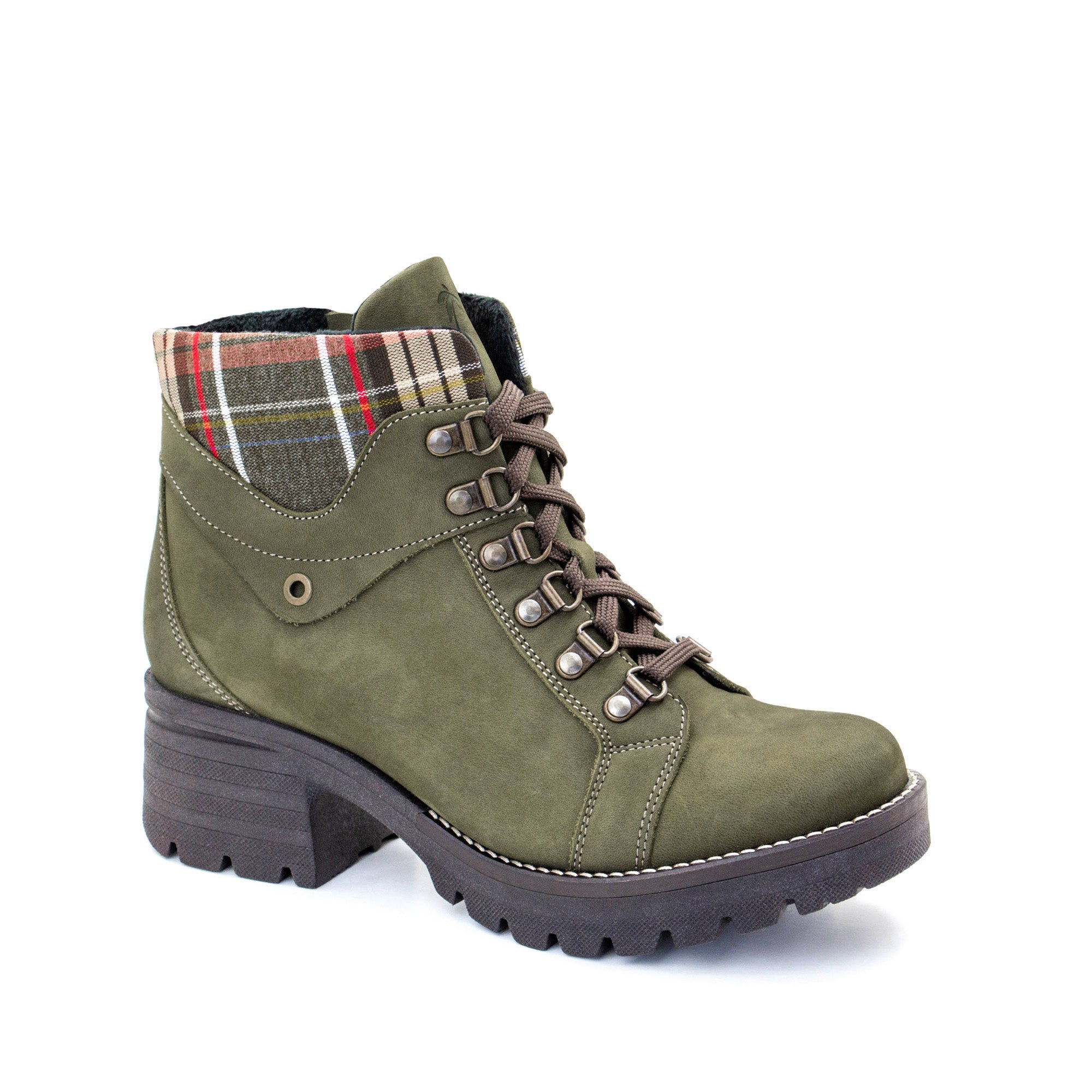 Dromedaris Kodiak Tartan Nubuck Leather Bootie