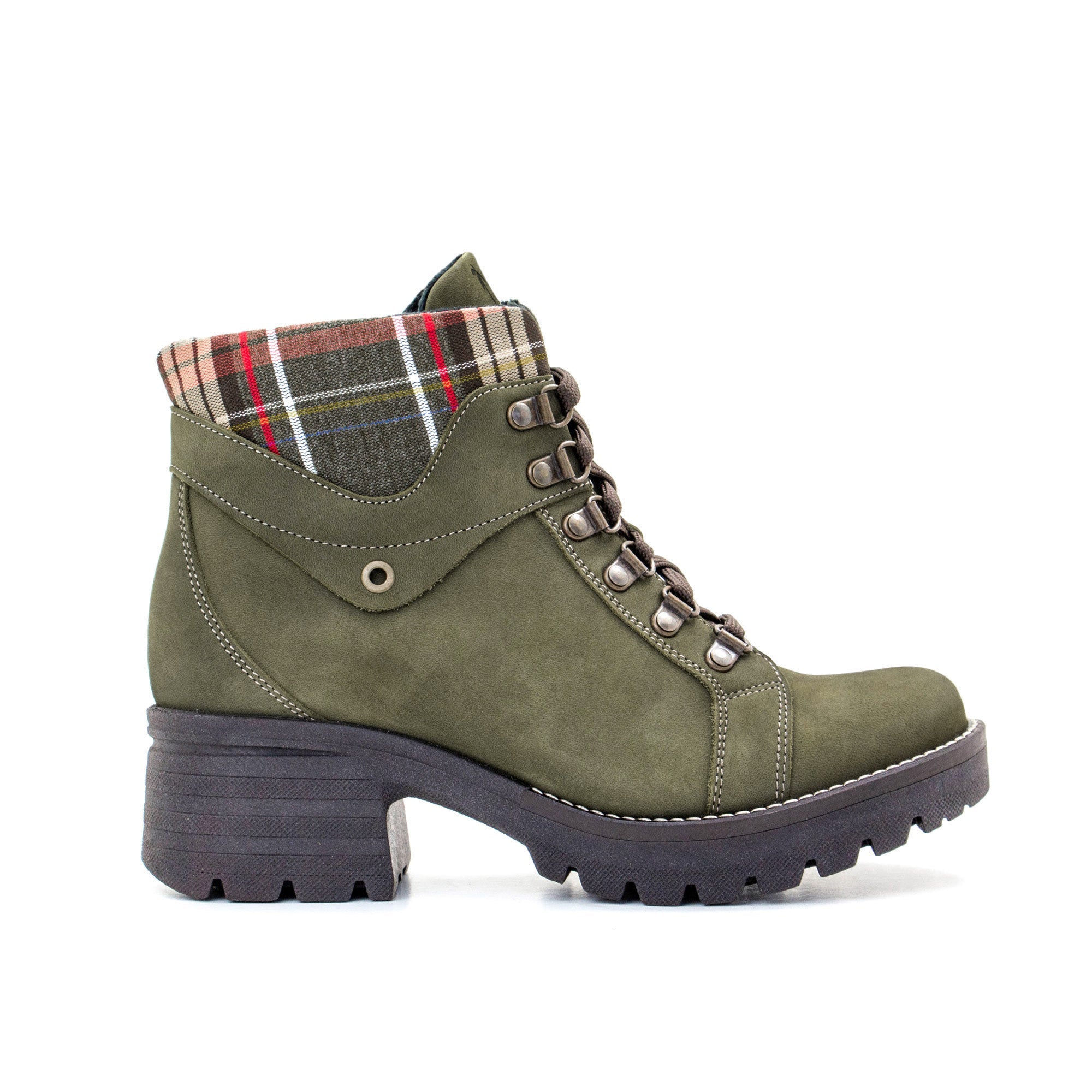 Dromedaris Kodiak Tartan Nubuck Leather Bootie