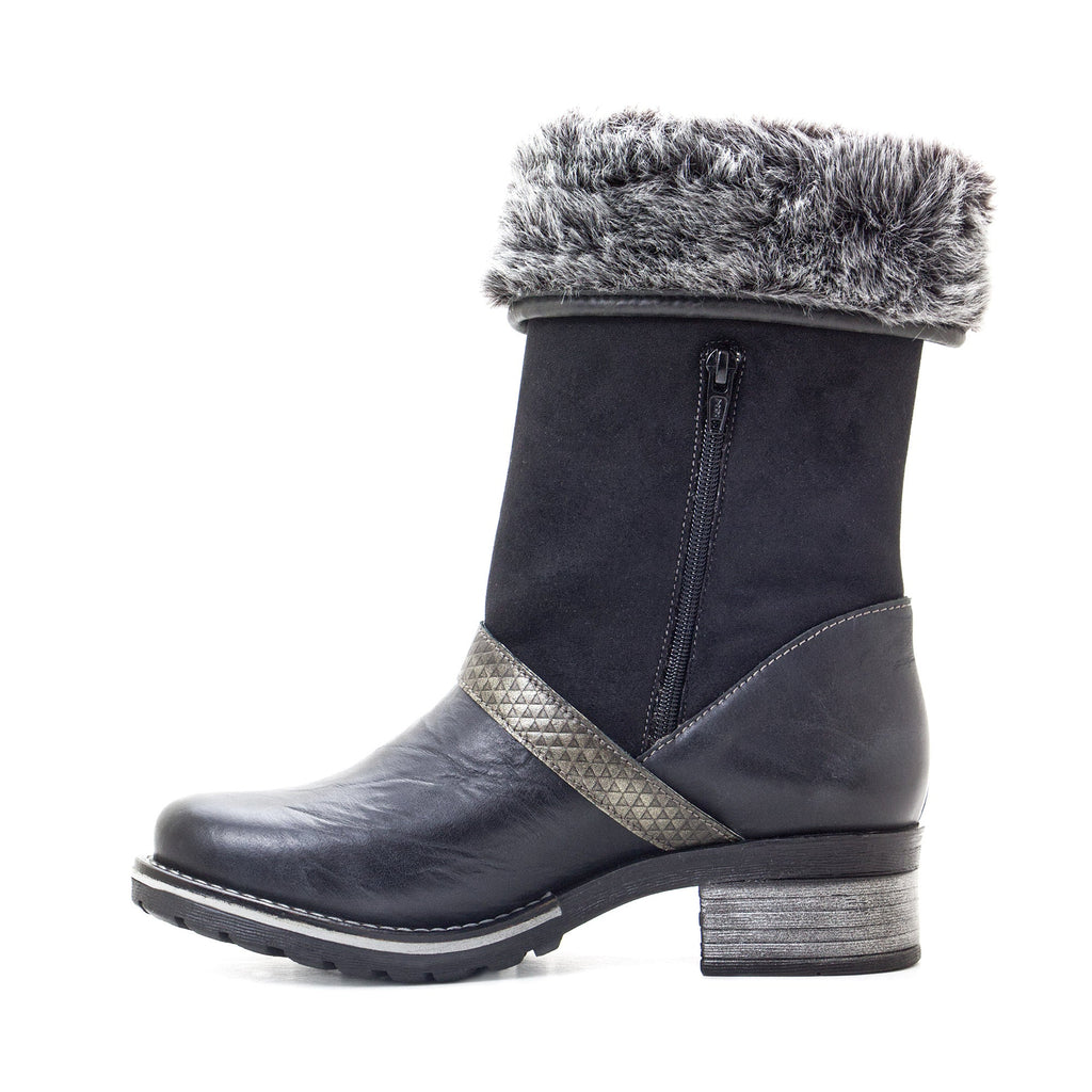 Dromedaris Kya Mid-Calf Leather & Fur Boot