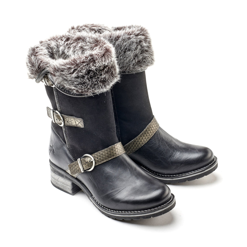 Dromedaris Kya Mid-Calf Leather & Fur Boot
