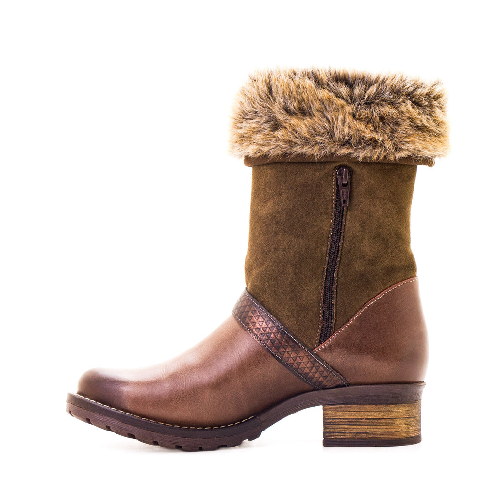 Dromedaris Kya Mid-Calf Leather & Fur Boot