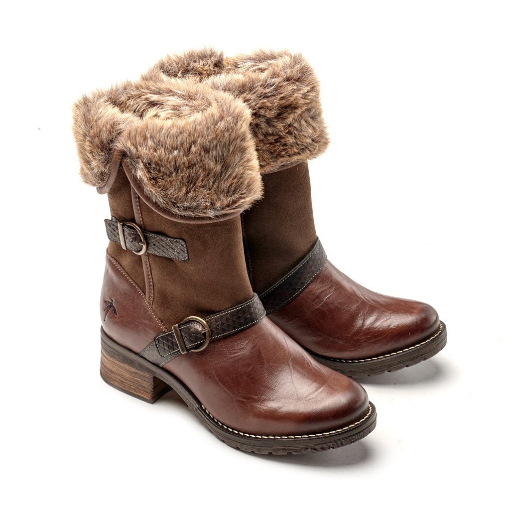 Dromedaris Kya Mid-Calf Leather & Fur Boot