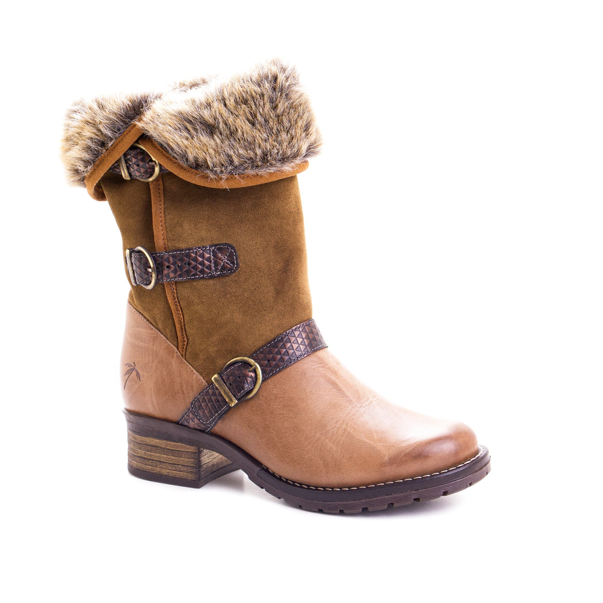 Dromedaris Kya Mid-Calf Leather & Fur Boot