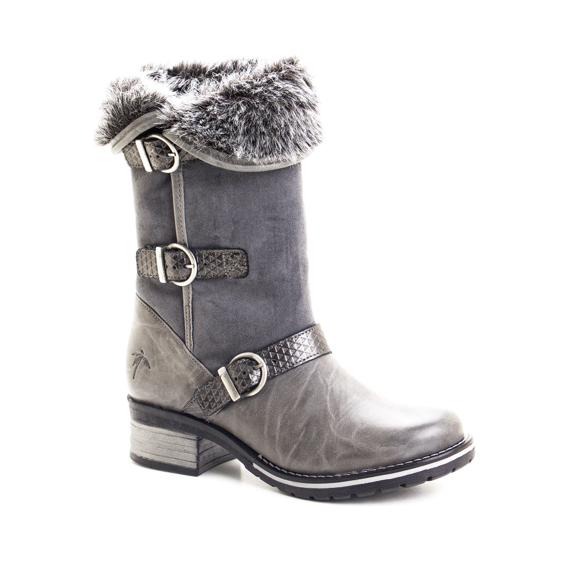 Dromedaris Kya Mid-Calf Leather & Fur Boot