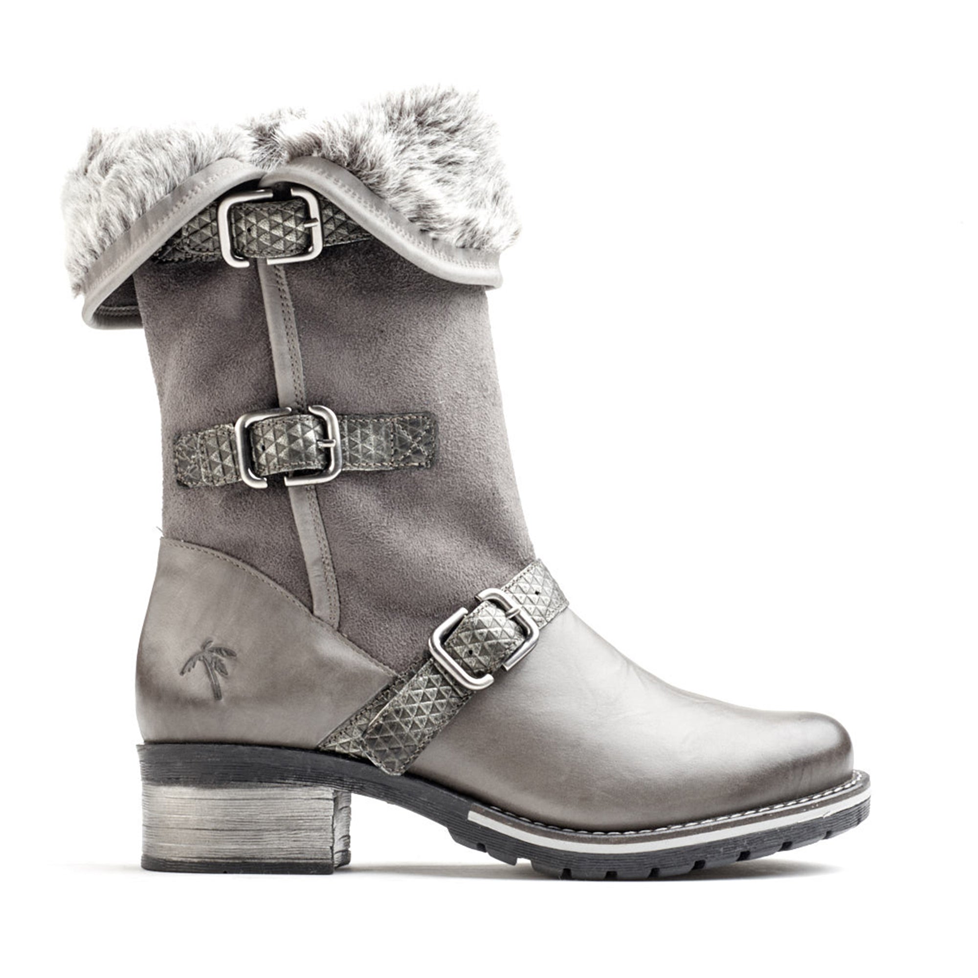 Dromedaris Kya Mid-Calf Leather & Fur Boot