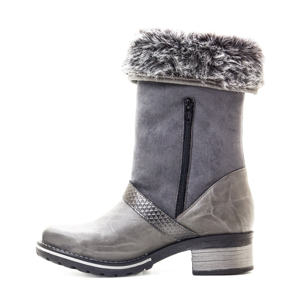 Dromedaris Kya Mid-Calf Leather & Fur Boot